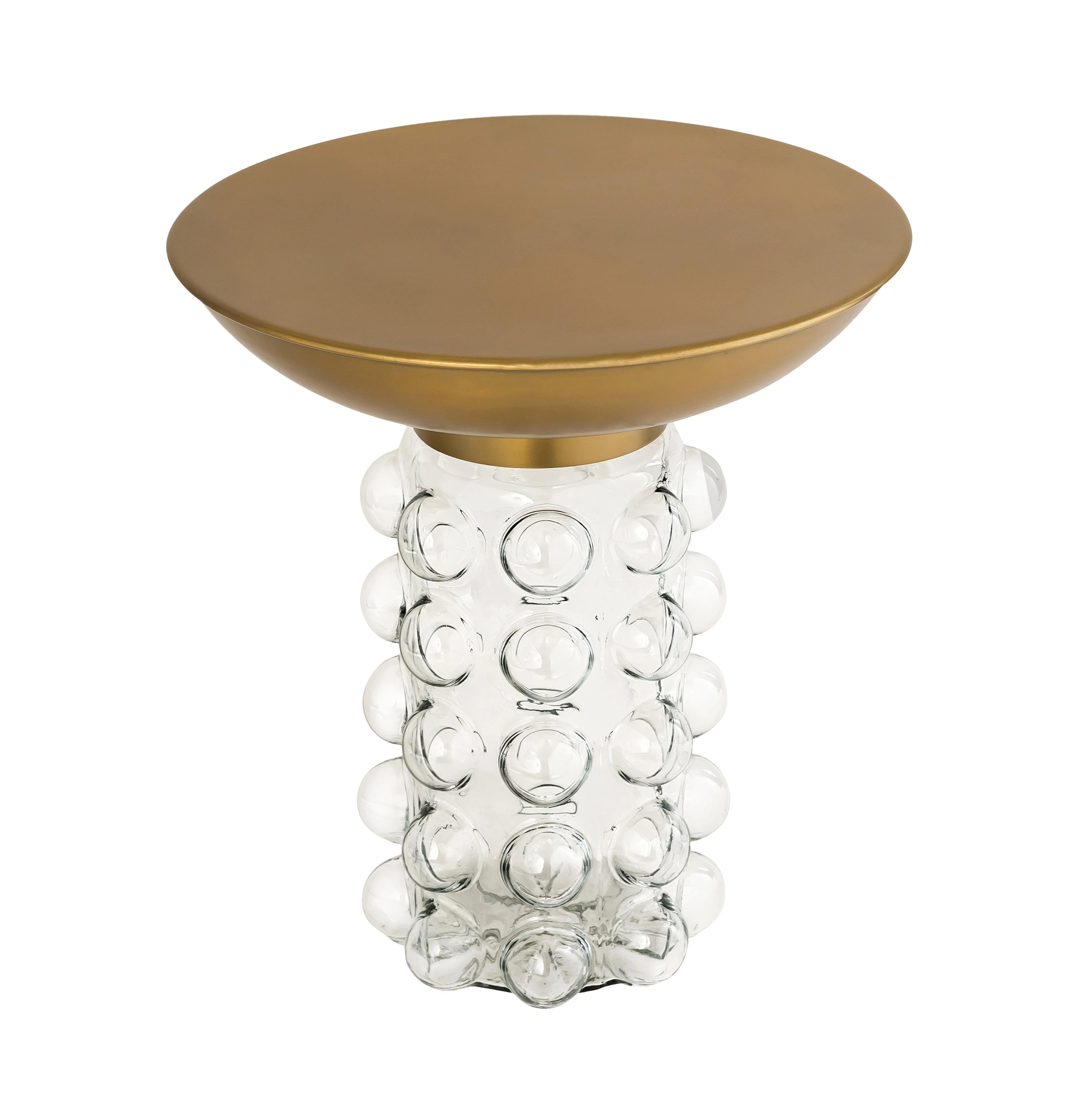 Bubble Glass/Brass Side Table - Frankwebs