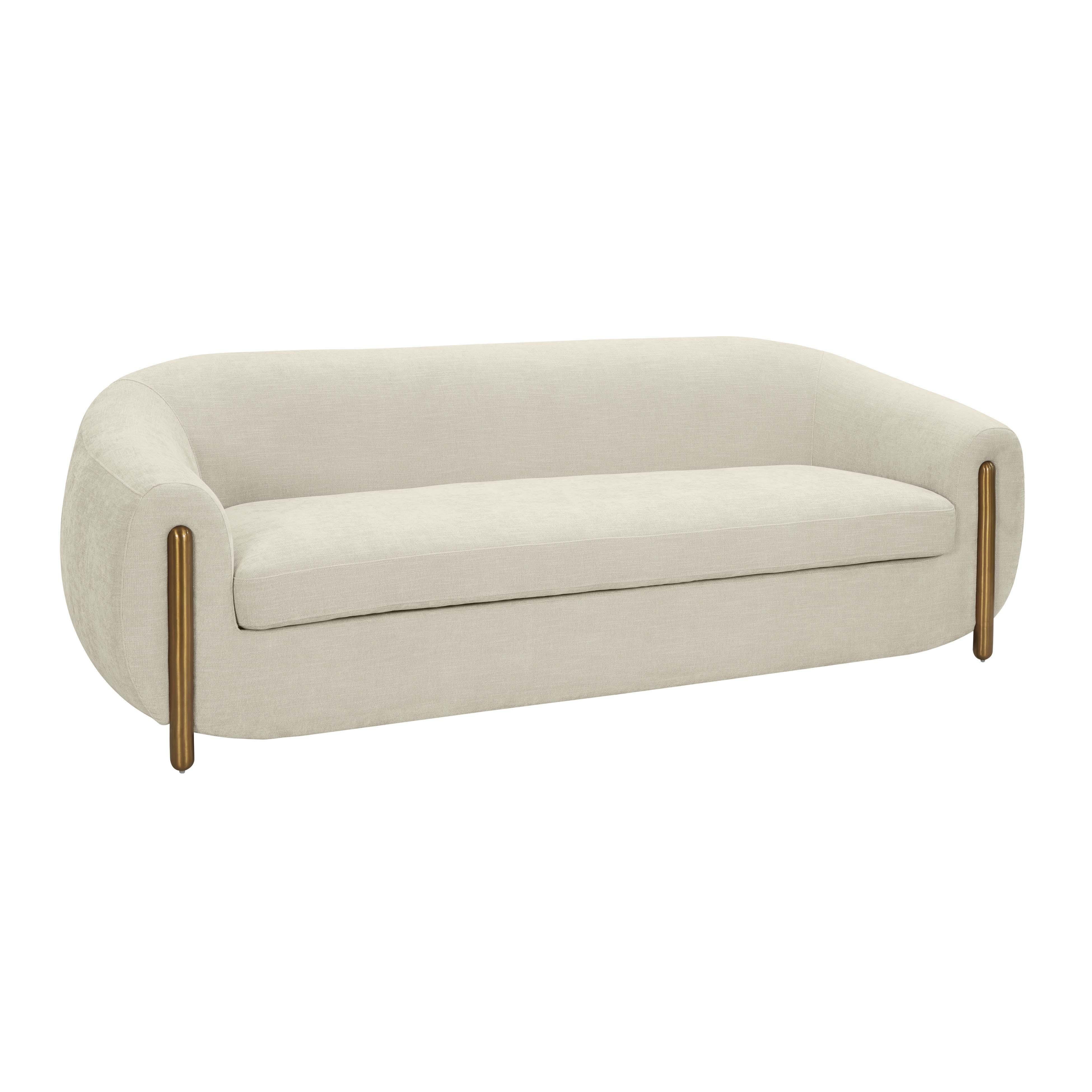 Lina Cream Textured Linen Sofa - Frankwebs