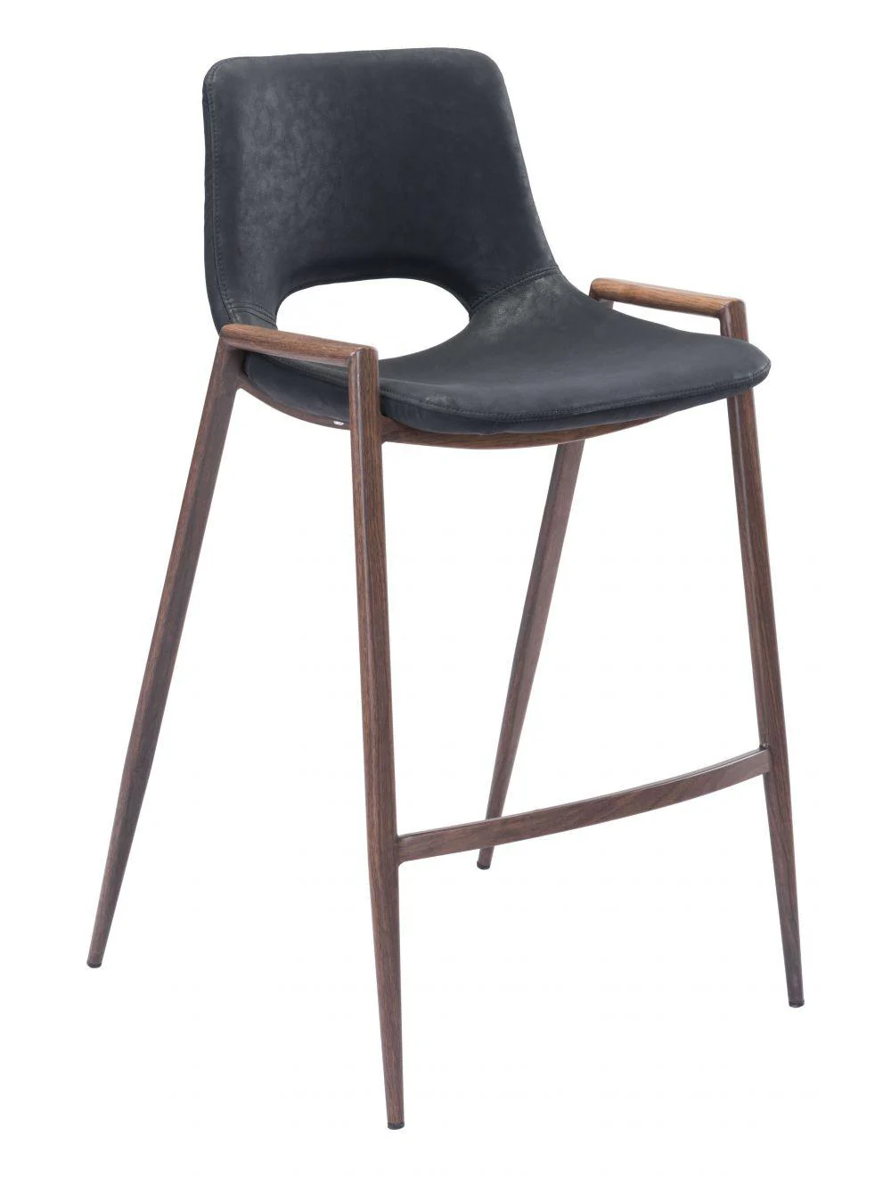 Desi Counter Chair (Set of 2) Black & Walnut - Frankwebs