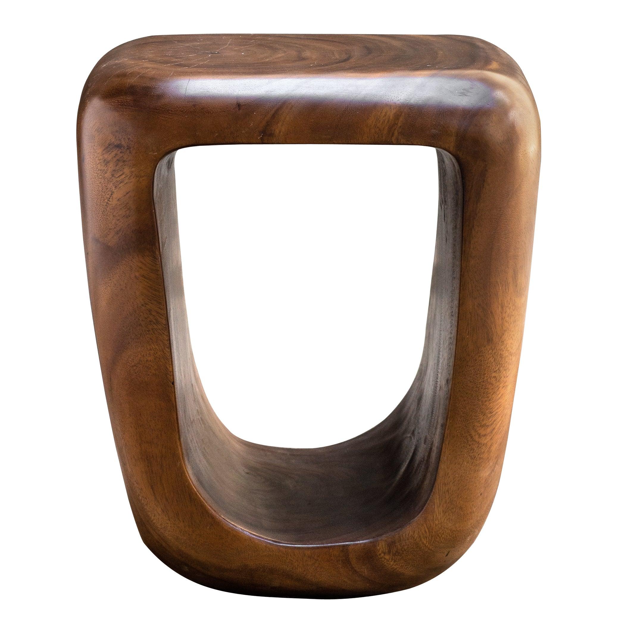 LOOPHOLE WOODEN ACCENT STOOL - Frankwebs