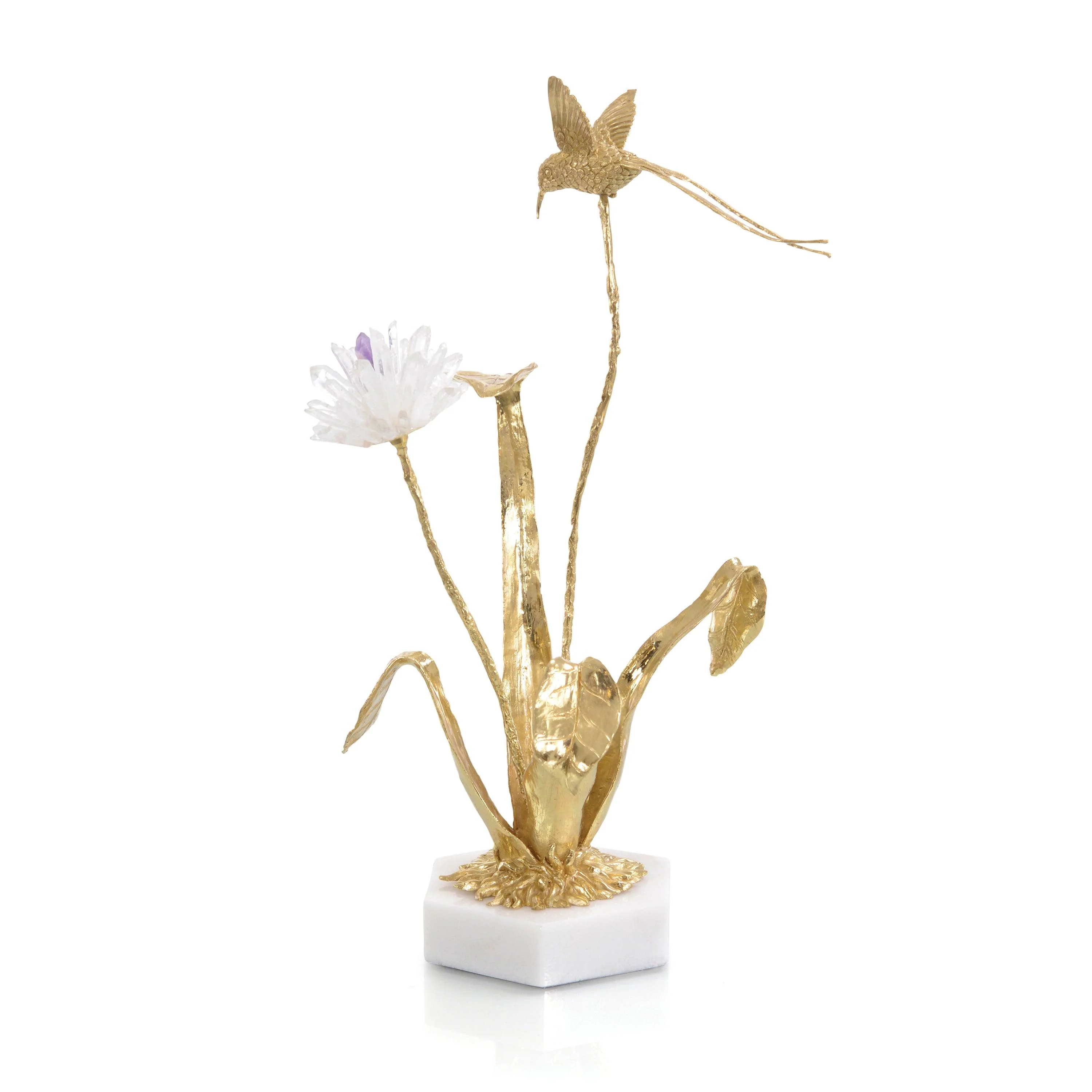 Flower And Hummingbird Sculpture - Frankwebs