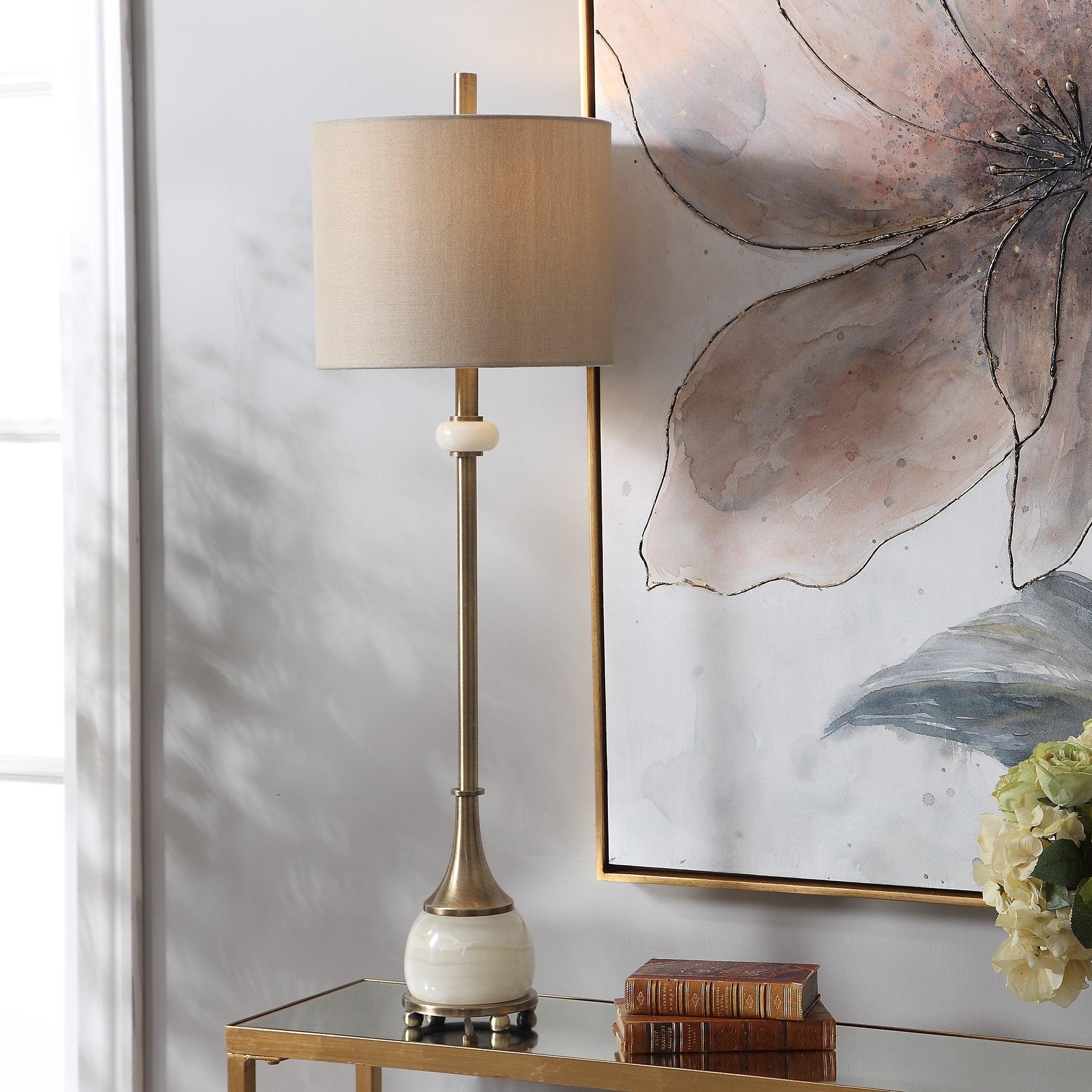 Natania Plated Brass Buffet Lamp - Frankwebs