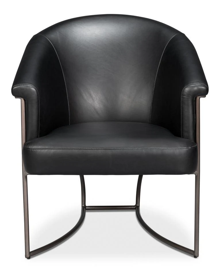 Nagel Distilled Leather Chair Onyx Black - Frankwebs