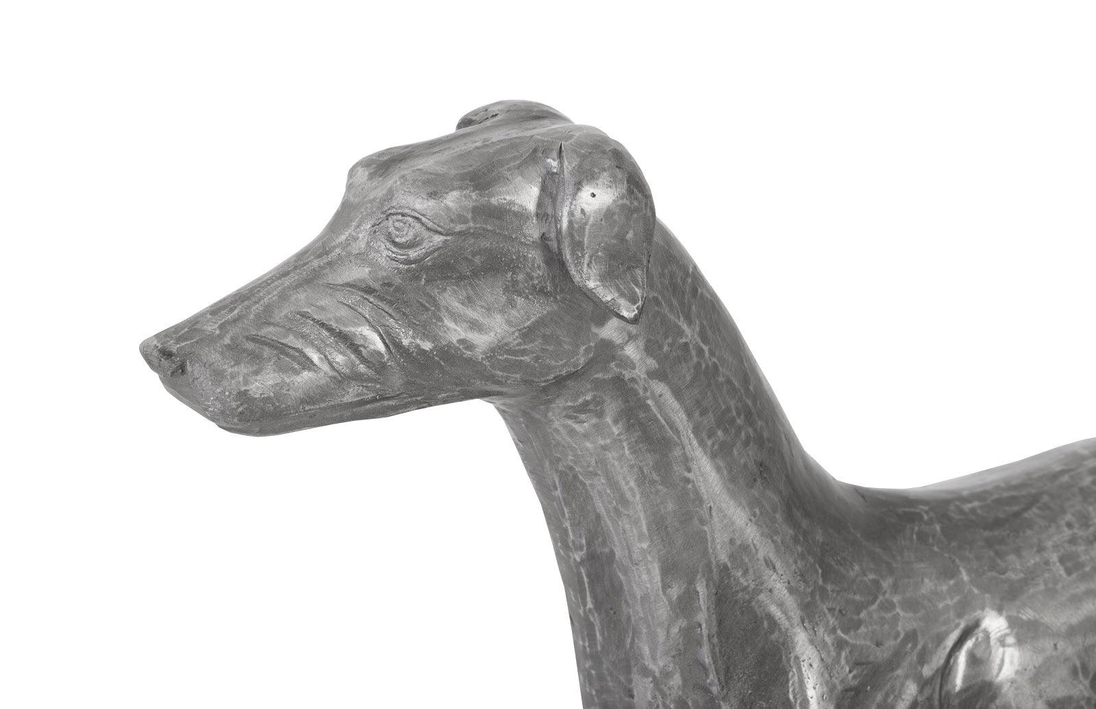 Posing Dog Sculpture, Black/Silver, Aluminum - Frankwebs