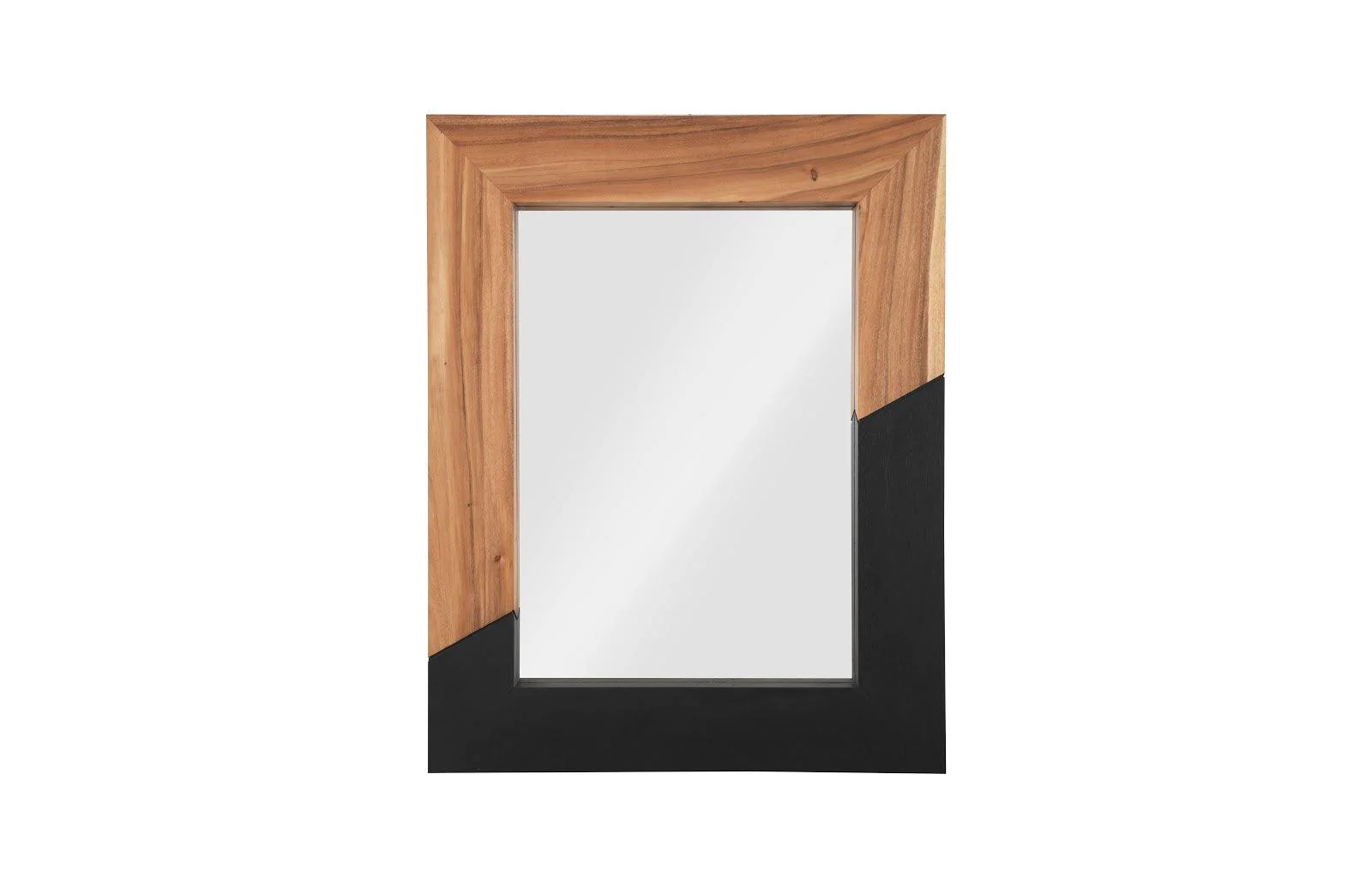 Geometry Wood Mirror, Natural, Black - Frankwebs