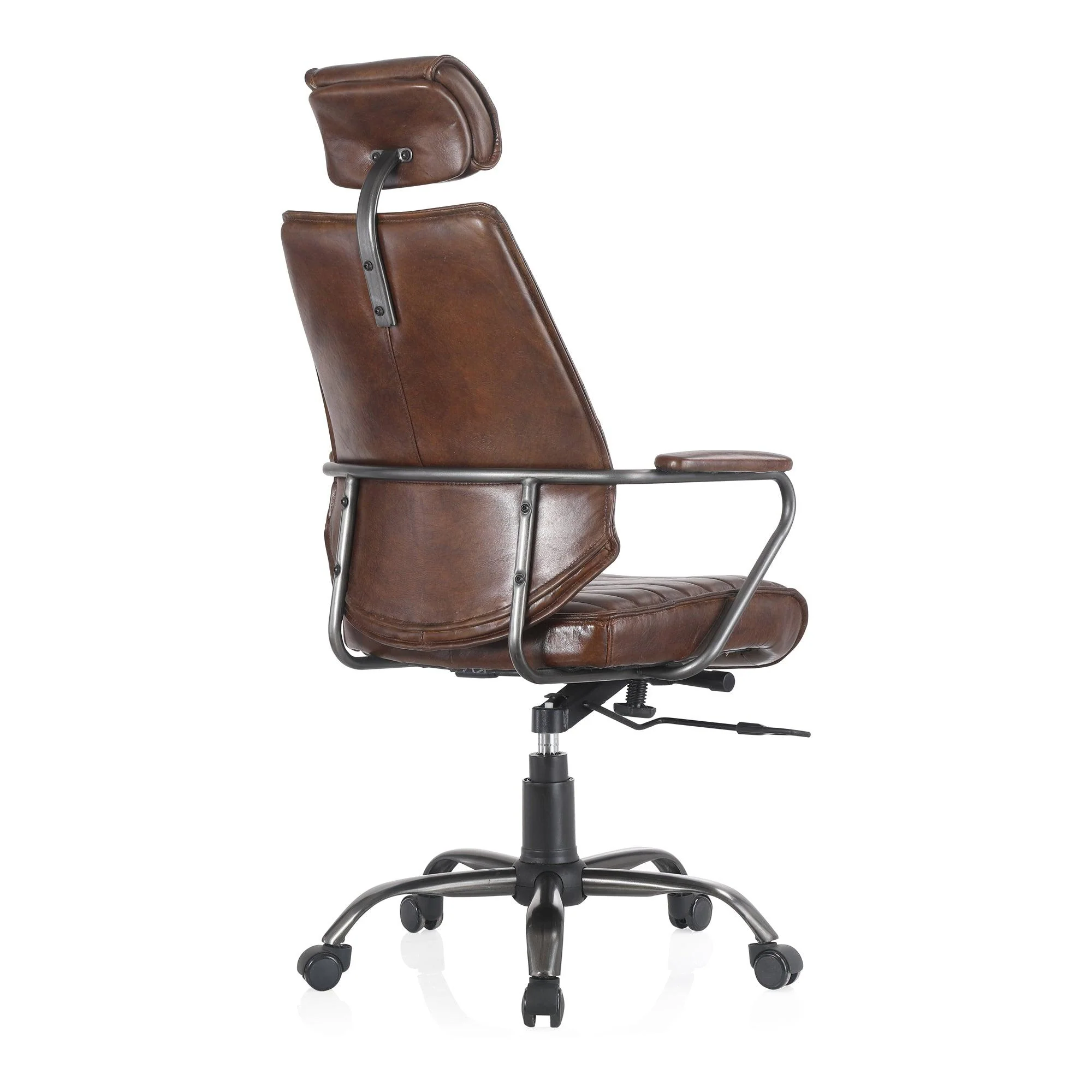 Executive Office Chair Dark Brown Leather - Frankwebs