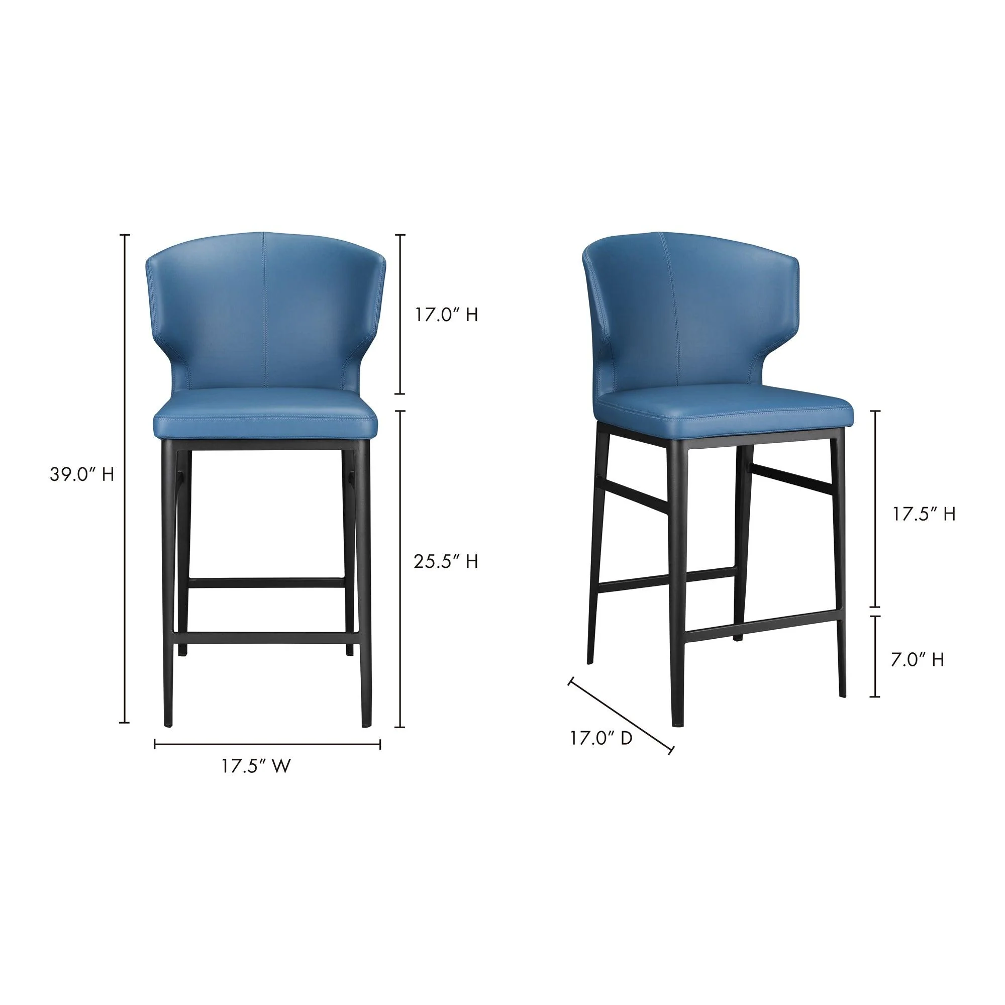 Delaney Counter Stool Steel Blue - Frankwebs
