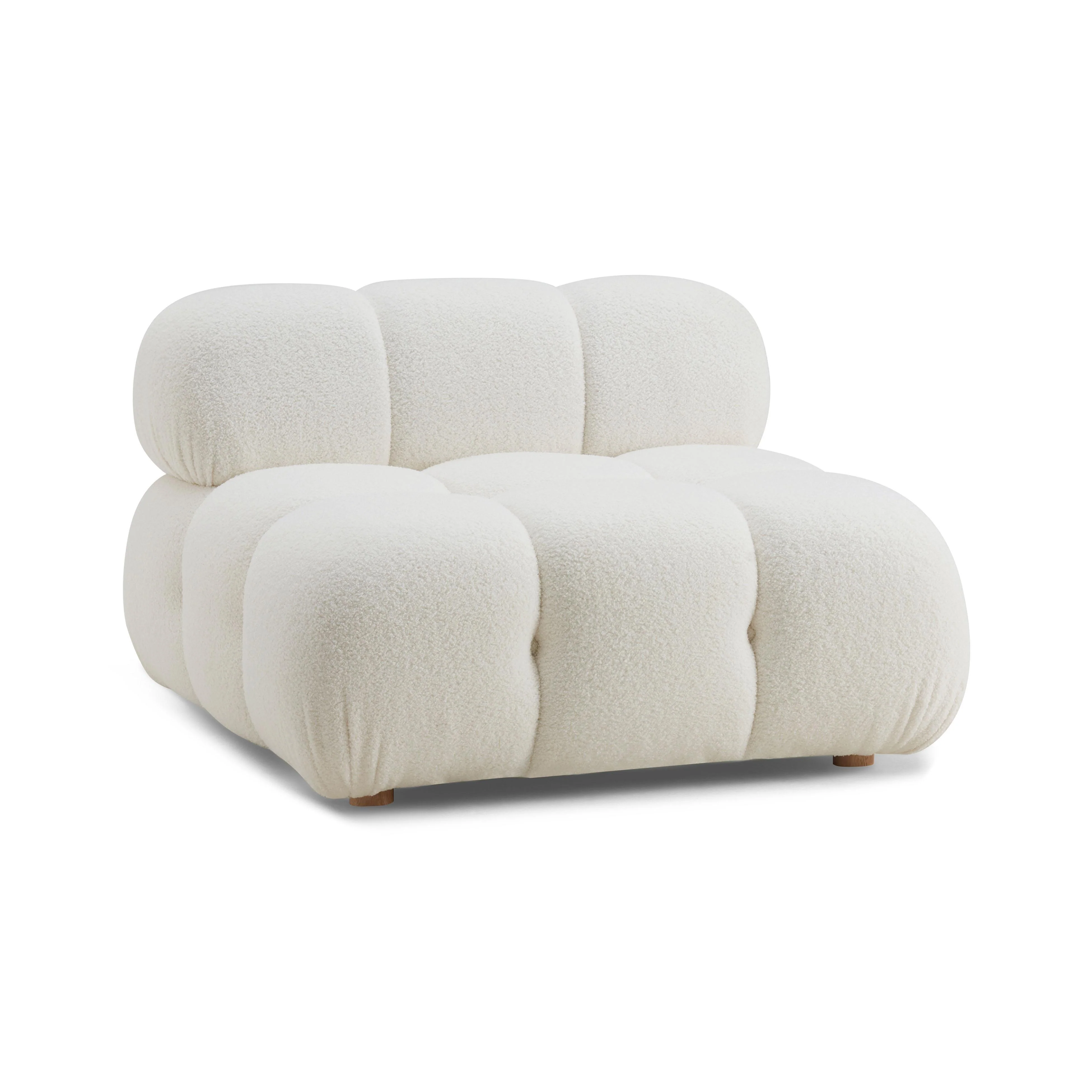 Calliope Cream Vegan Shearling Modular Armless Chair - Frankwebs