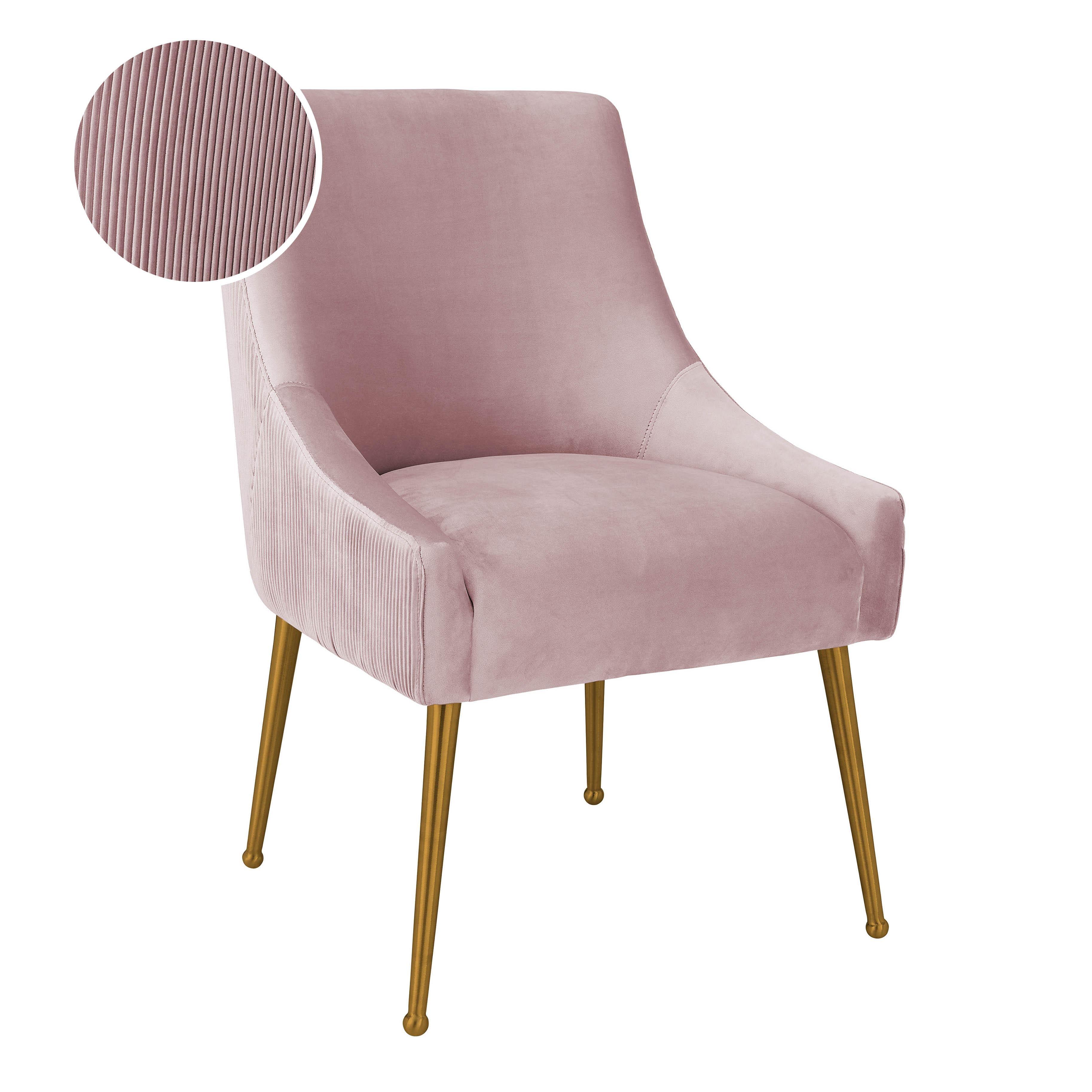 Beatrix Pleated Mauve Velvet Side Chair - Frankwebs