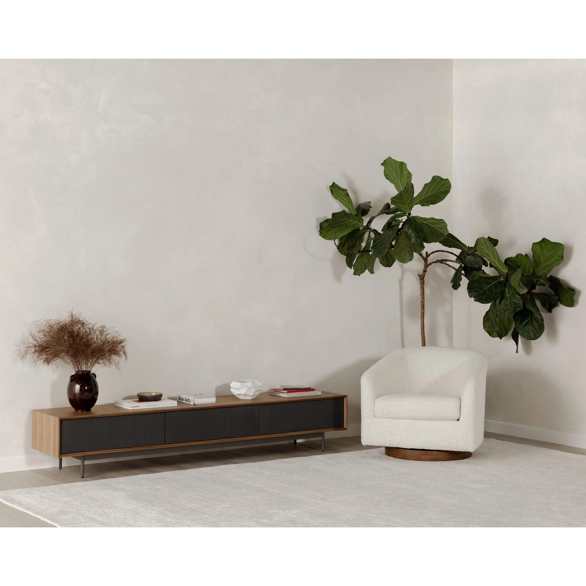 Oscy Swivel Chair Vegan Shearling White - Frankwebs