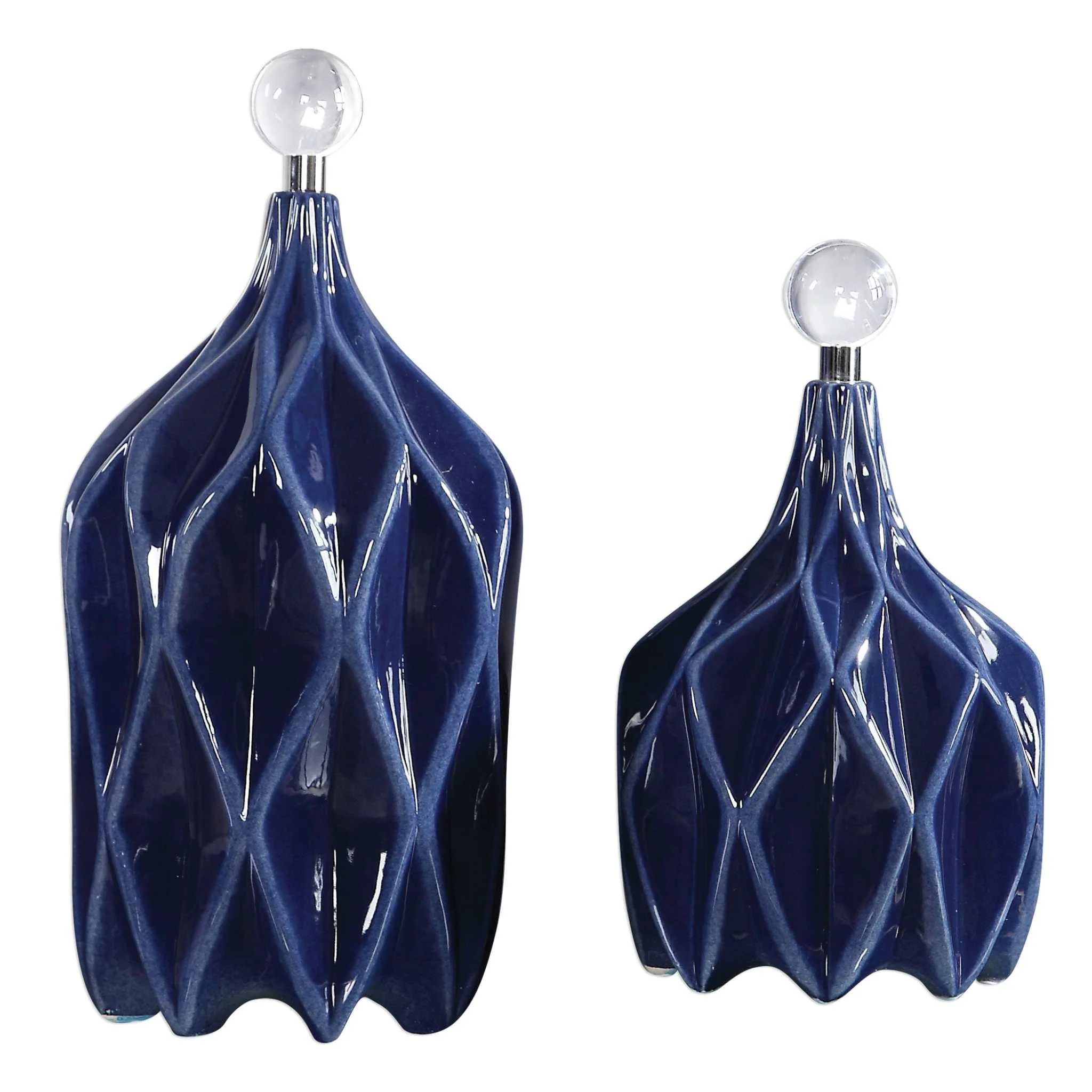KLARA GEOMETRIC BOTTLES, SET OF 2 - Frankwebs