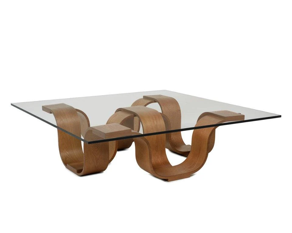Square Cocktail Table, Medium Brown - Frankwebs