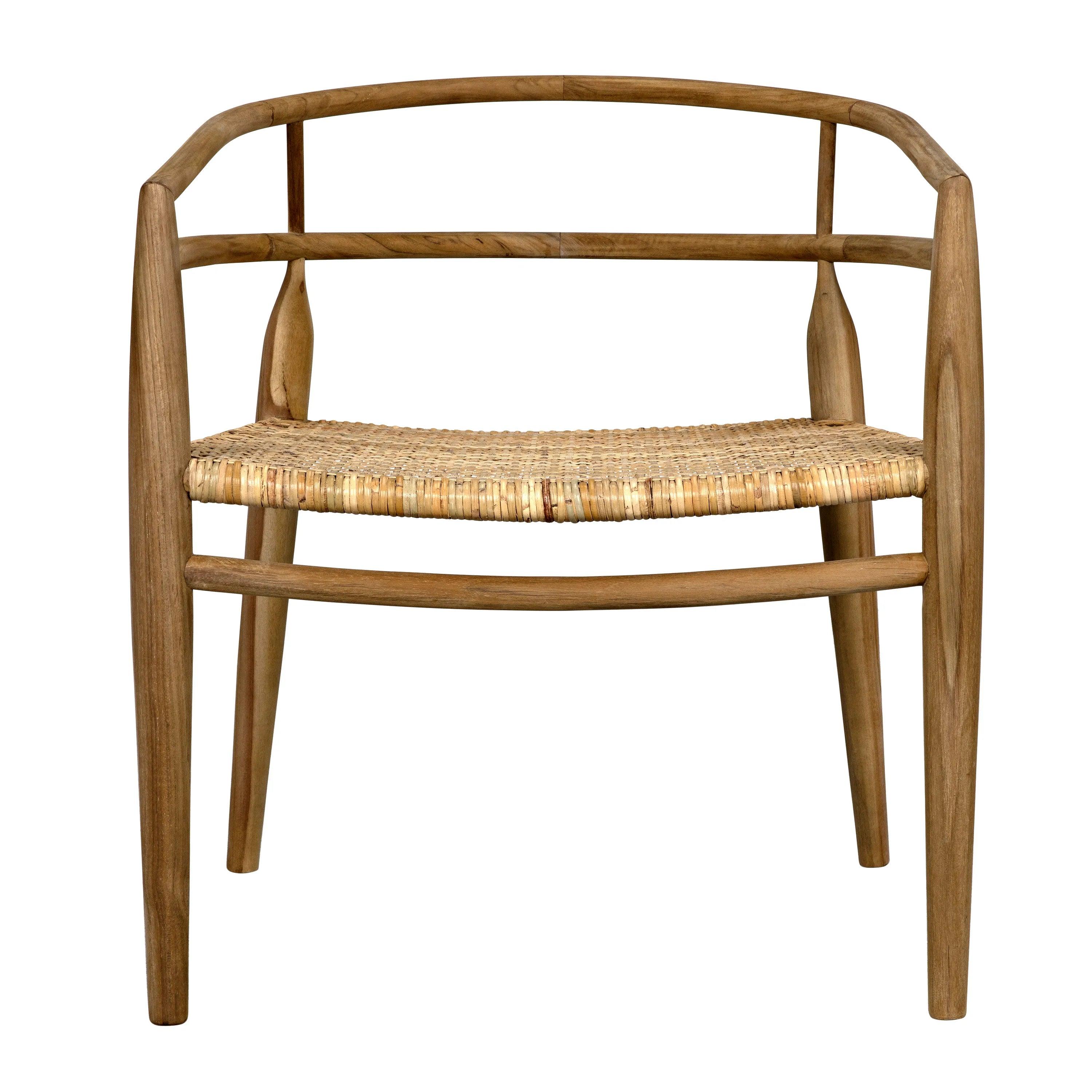 Finley Chair with Rattan, Teak - Frankwebs