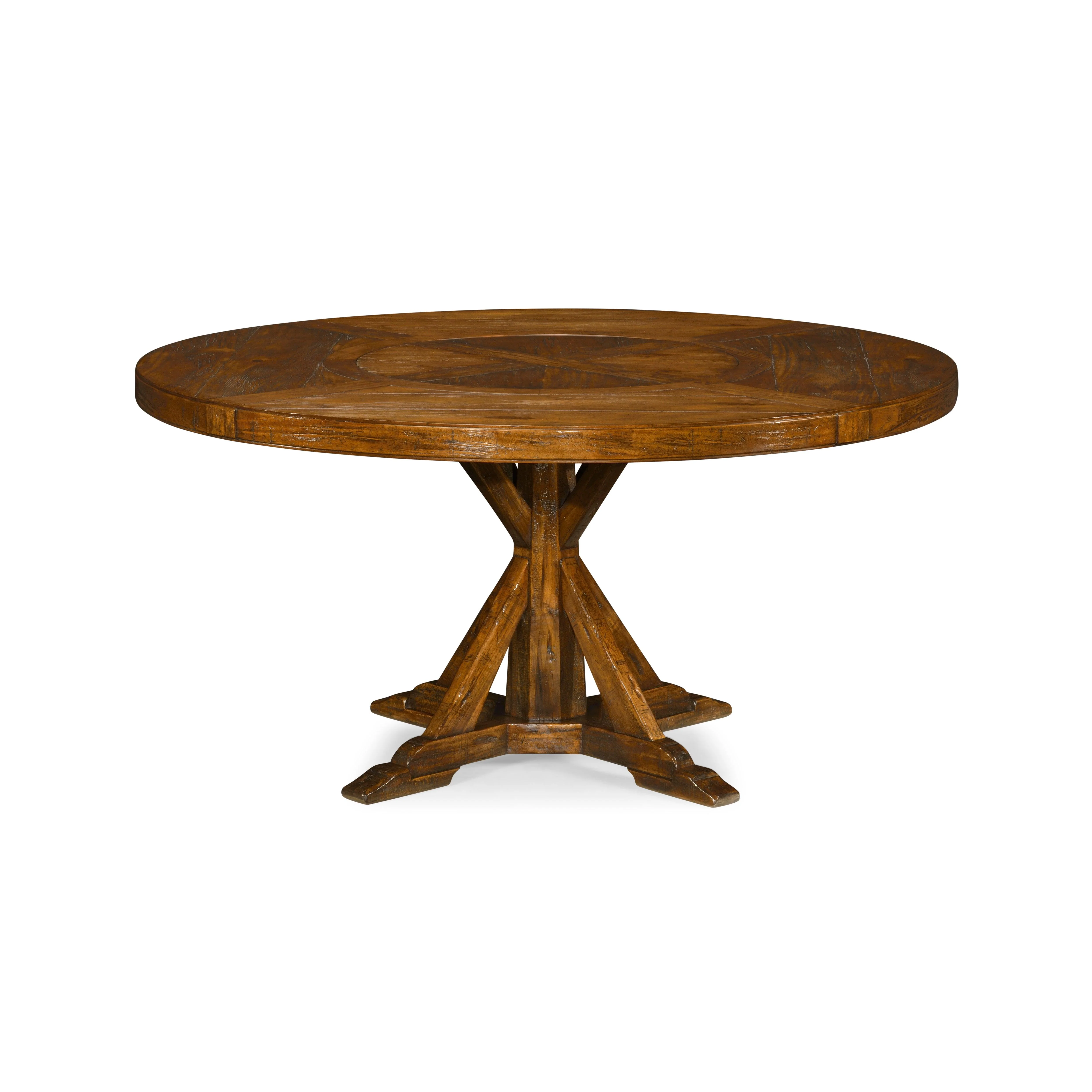 Casual Accents Country Walnut Round Dining Table 60