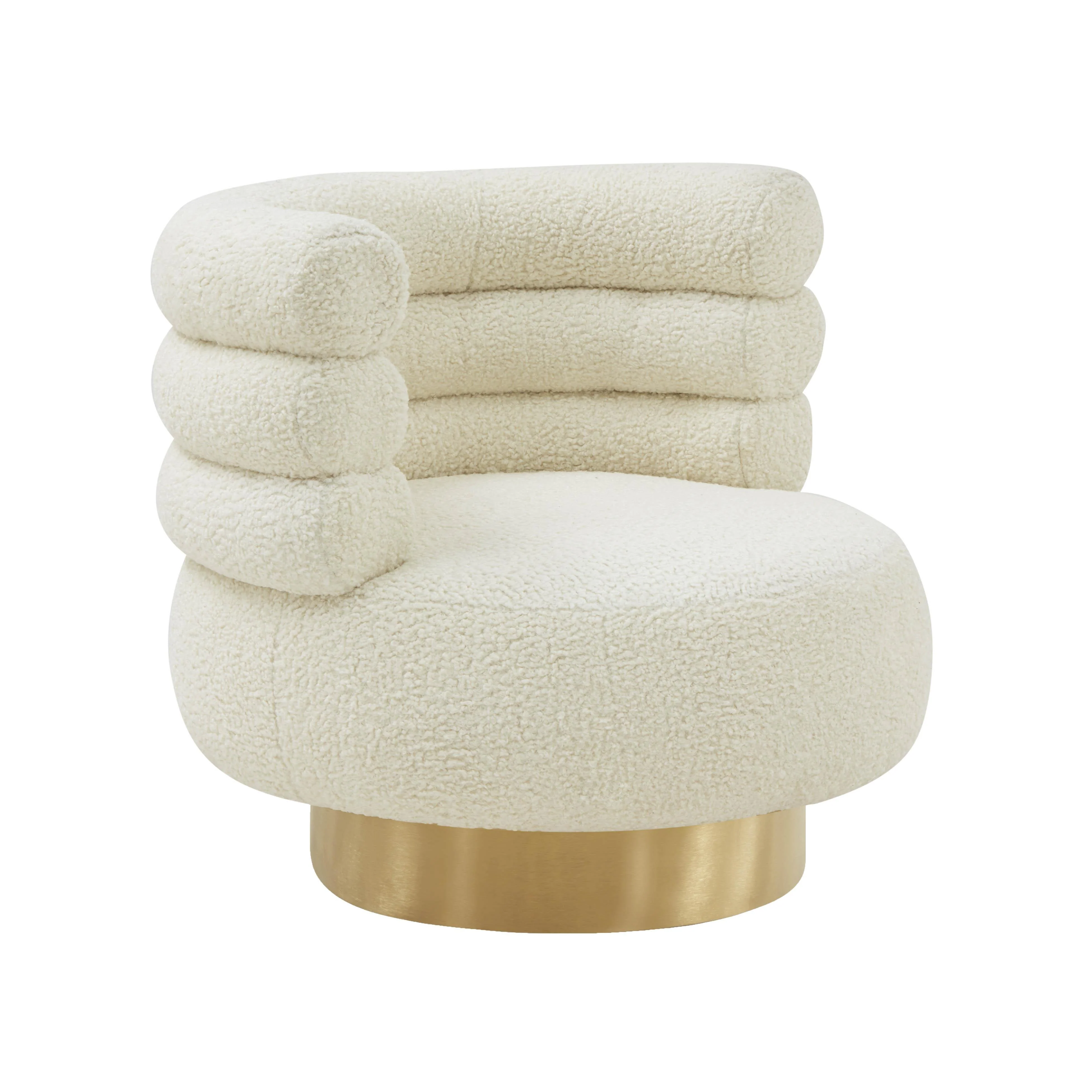 Naomi Faux Shearling Swivel Chair - Frankwebs