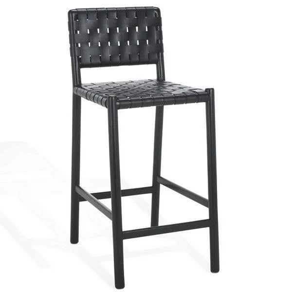 Jeremiah Woven Leather Counter Stool - Frankwebs