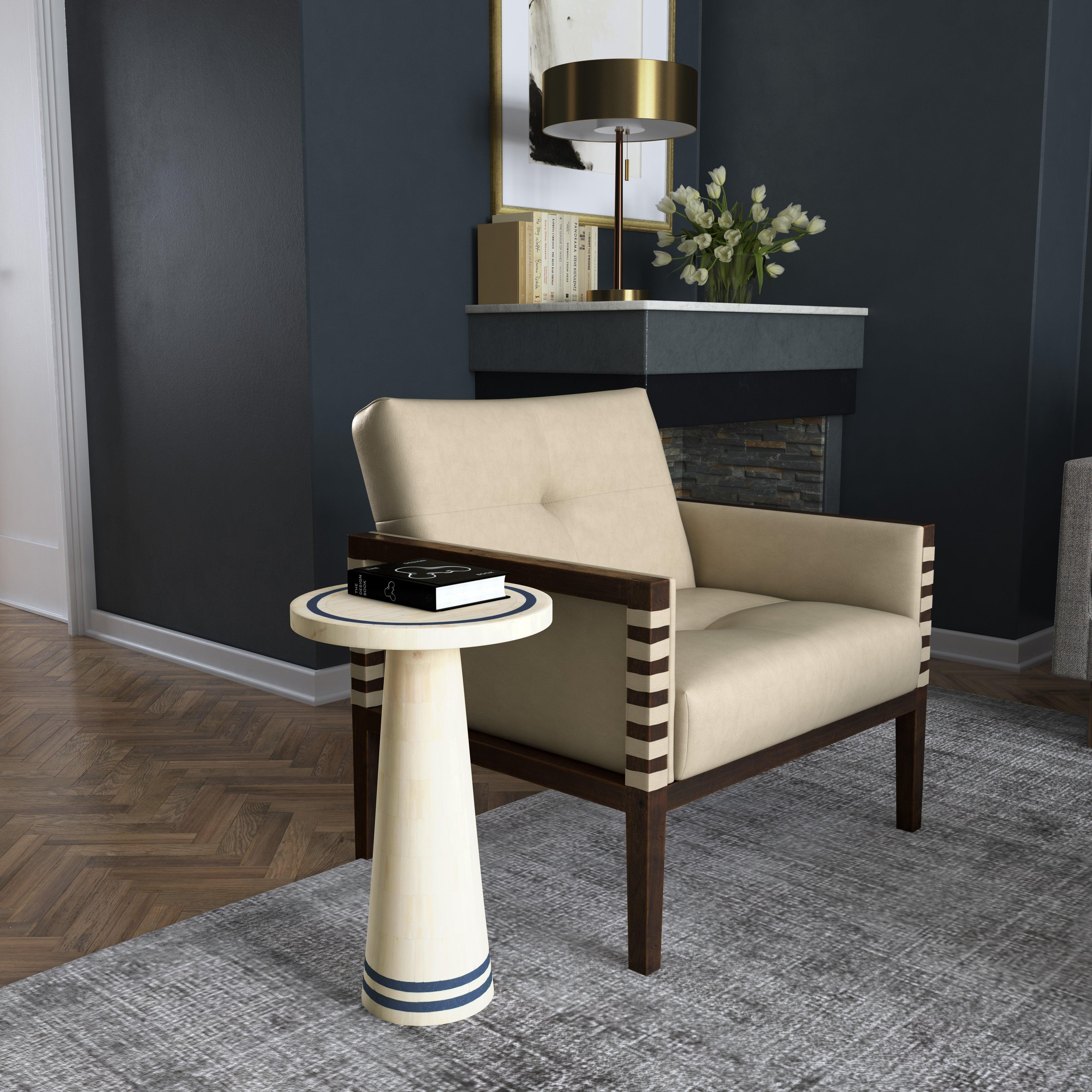 Carverdale Leather Club Chair withWood Frame - Frankwebs