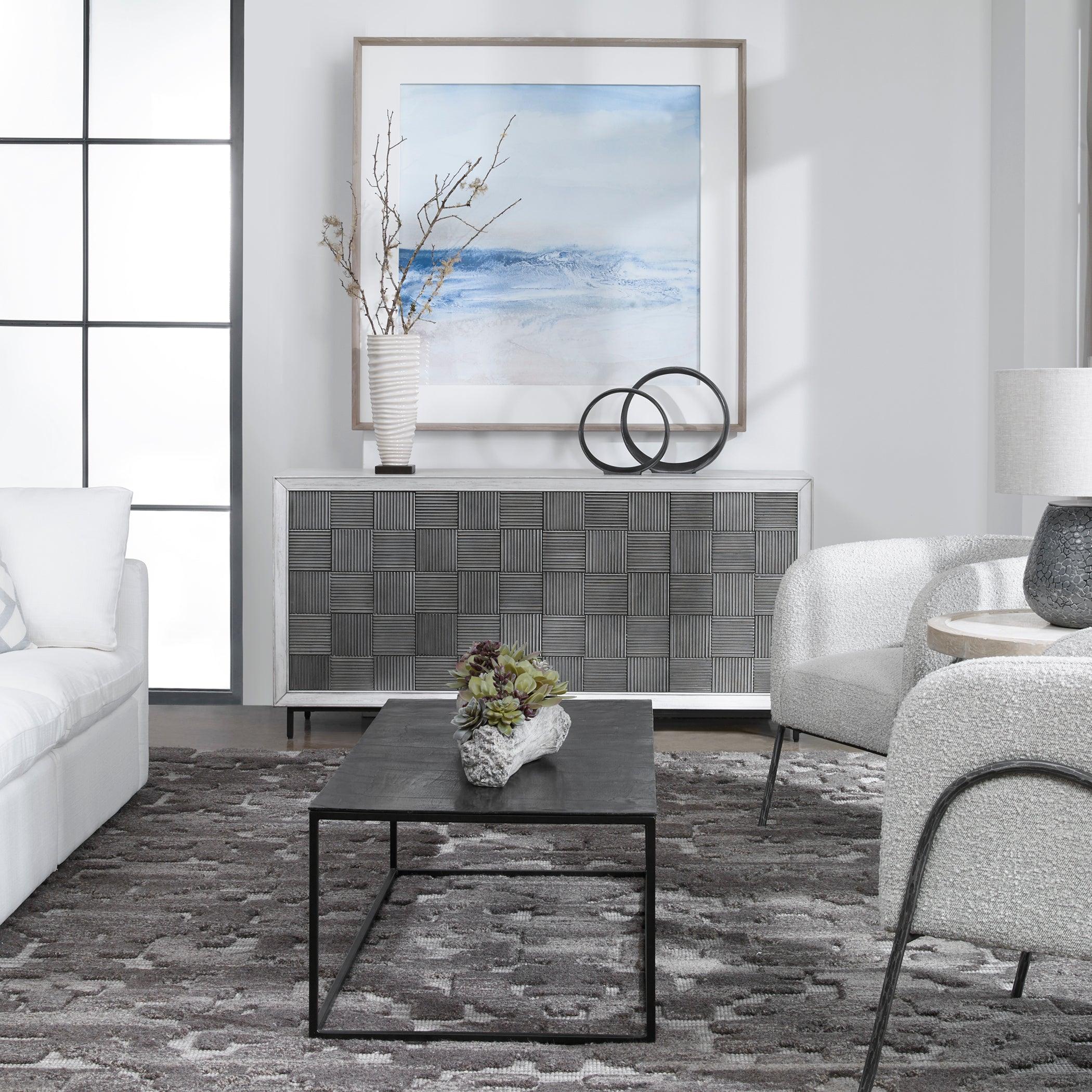 Checkerboard 4 Door Gray Cabinet - Frankwebs