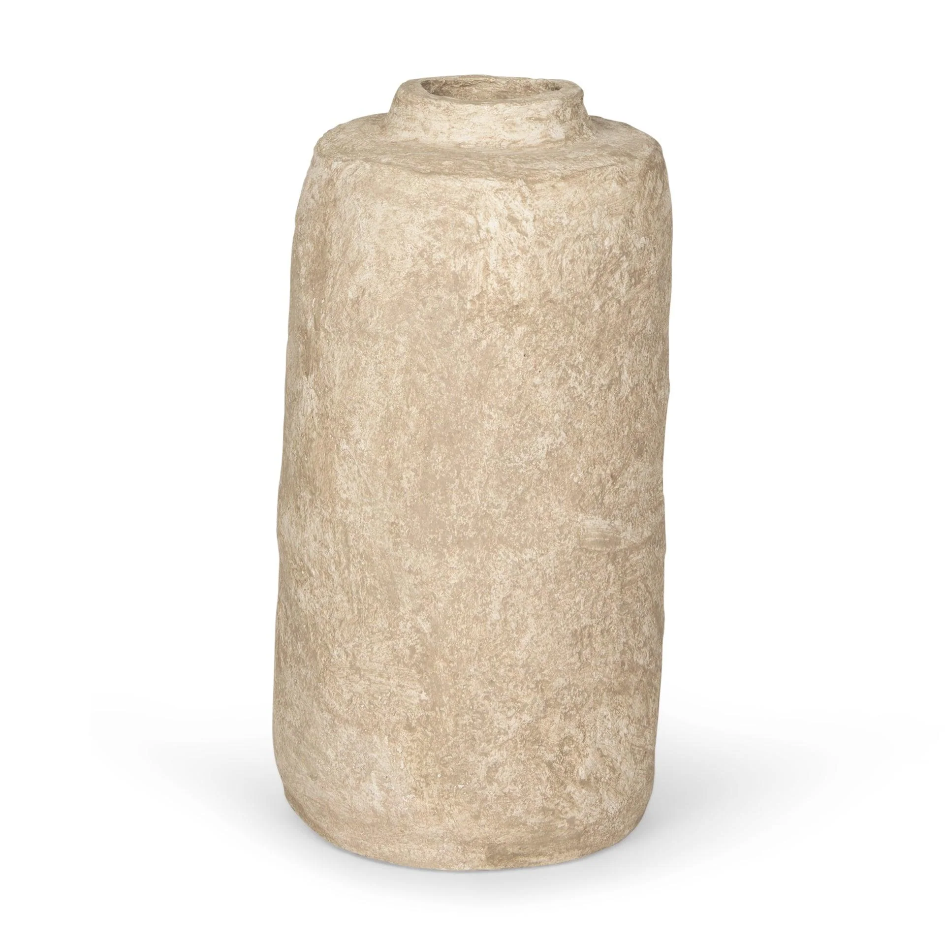Rama Small Beige Paper Mache Floor Vase - Frankwebs