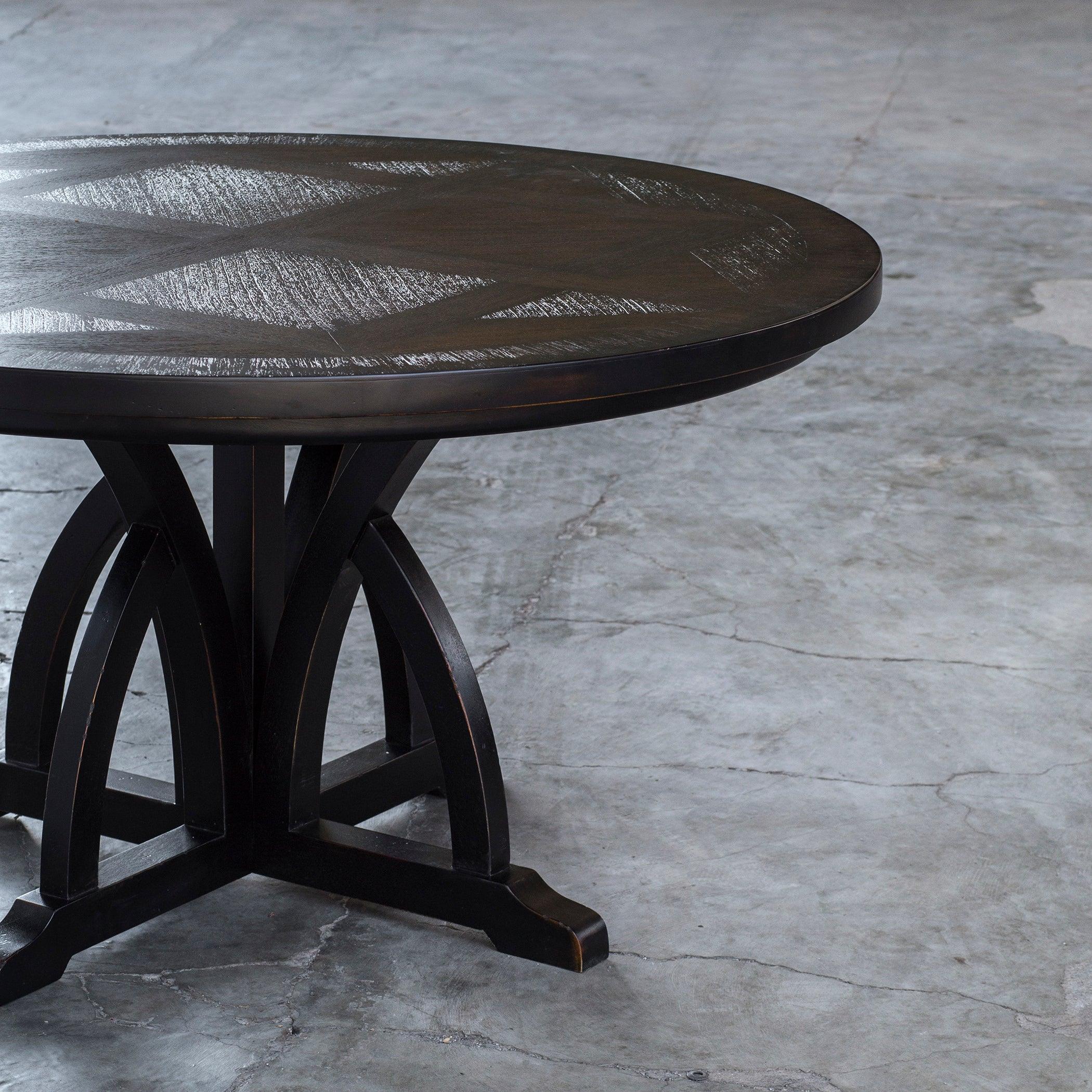 MAIVA ROUND BLACK DINING TABLE - Frankwebs