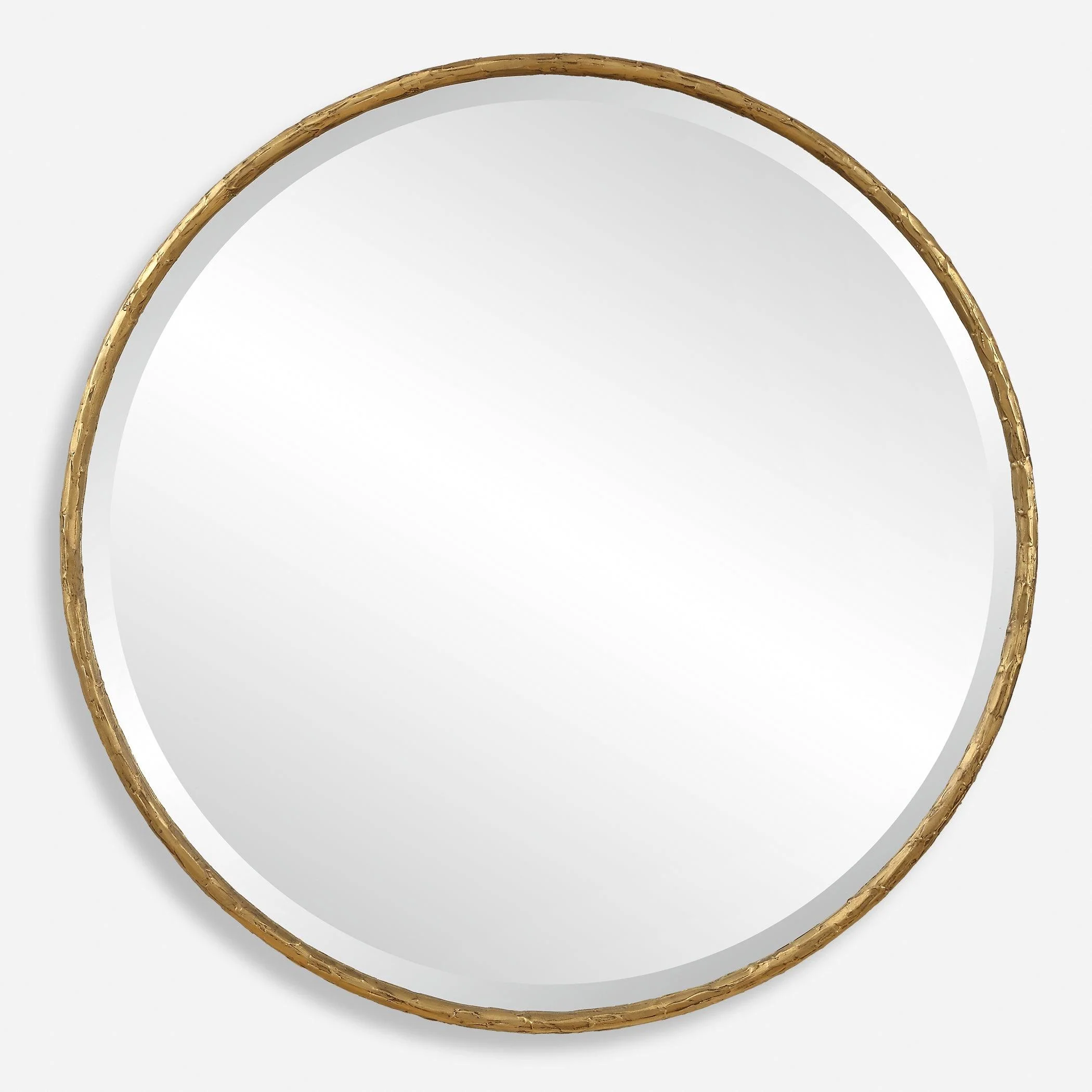 Sutton Aged Gold Round Mirror - Frankwebs