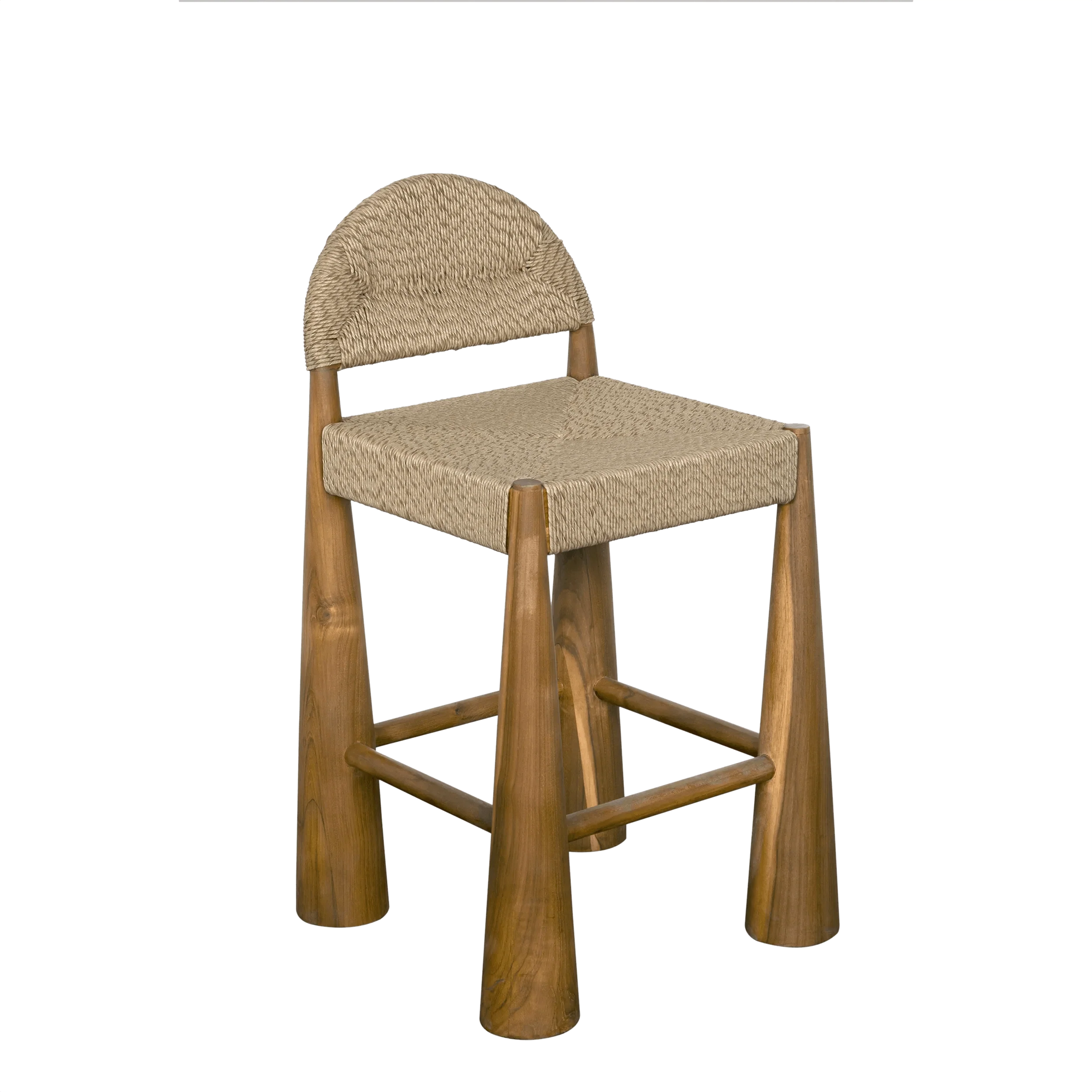 Laredo Counter Stool, Teak with Synthetic Woven - Frankwebs