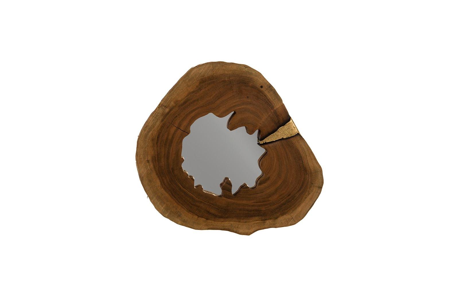 Molten Mirror Wall Tile, Poured Brass in Wood - Frankwebs