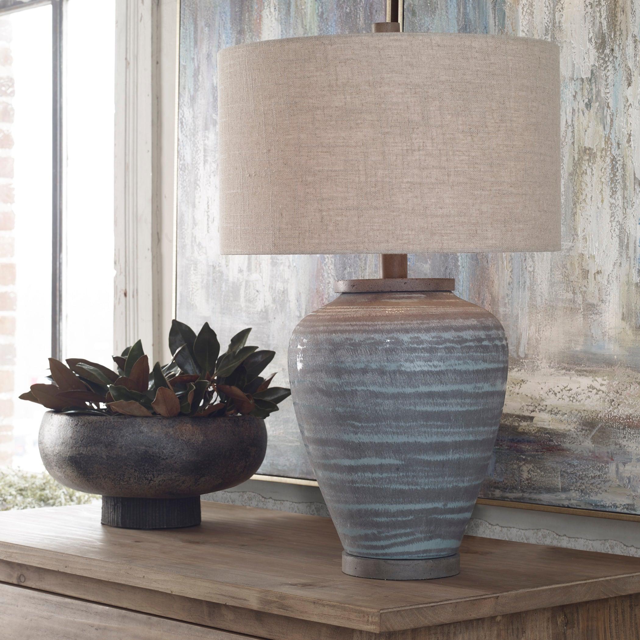 PELIA LIGHT AQUA TABLE LAMP - Frankwebs