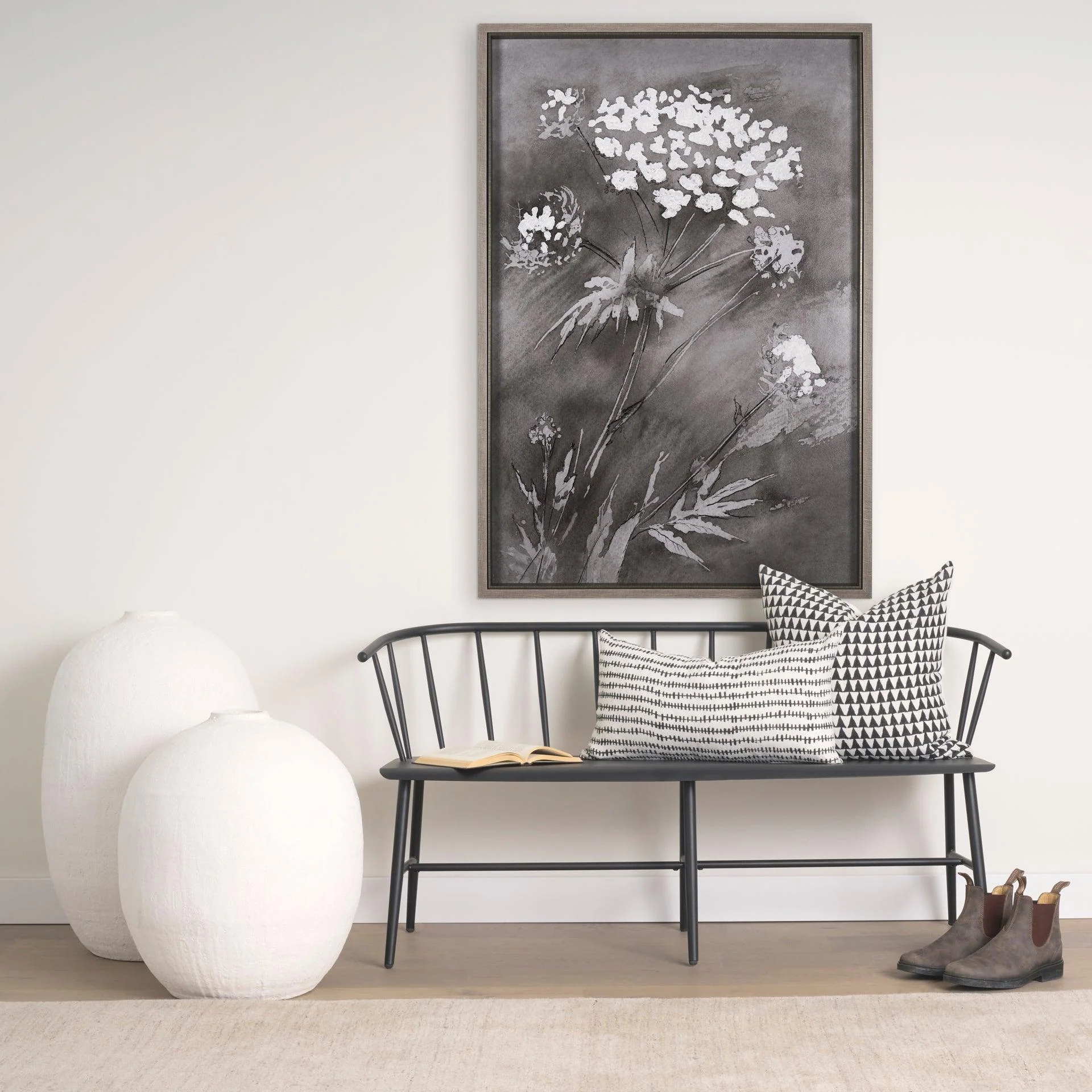 Karakum II Large White Textured Ceramic Vase - Frankwebs