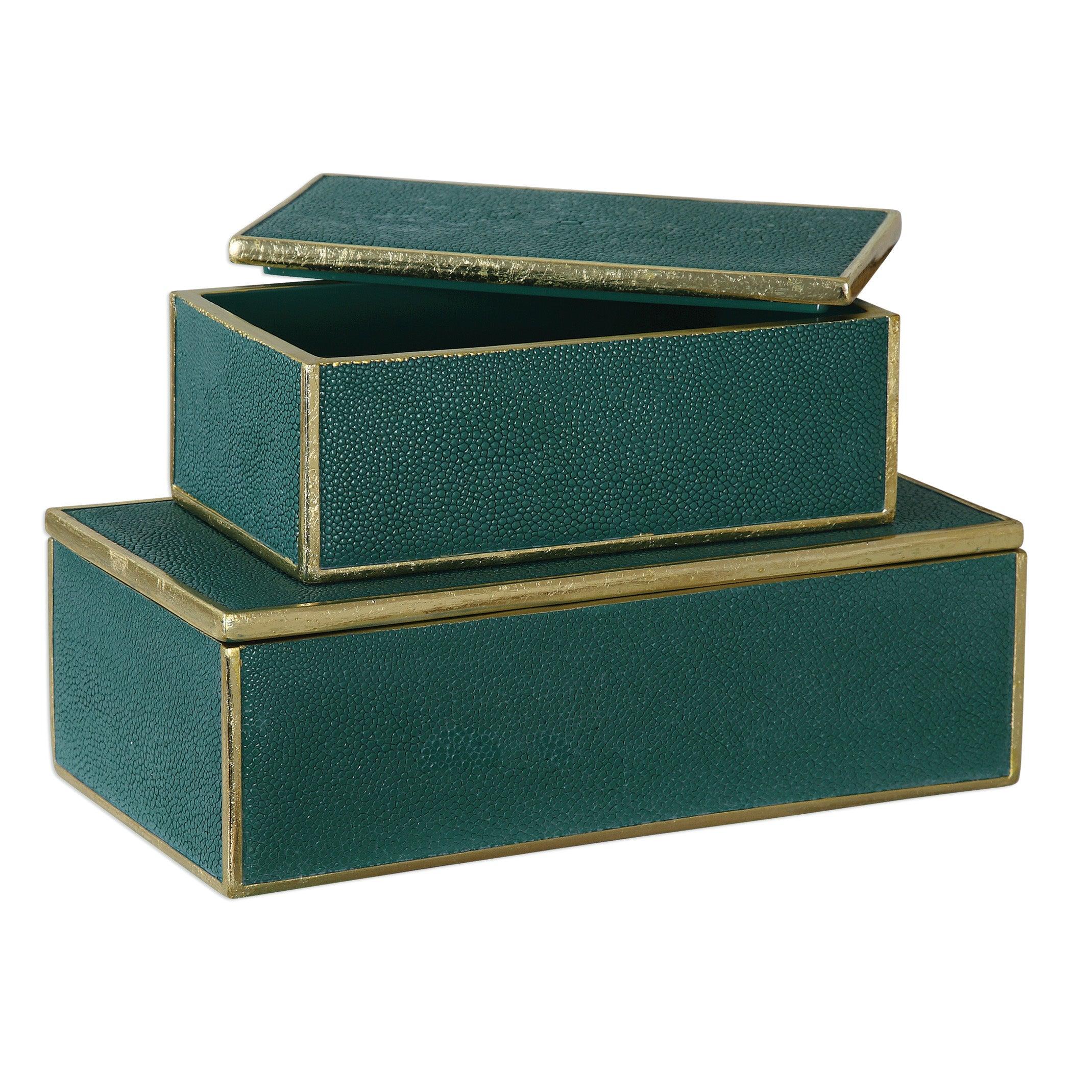 KARIS EMERALD GREEN BOXES SET OF 2 - Frankwebs