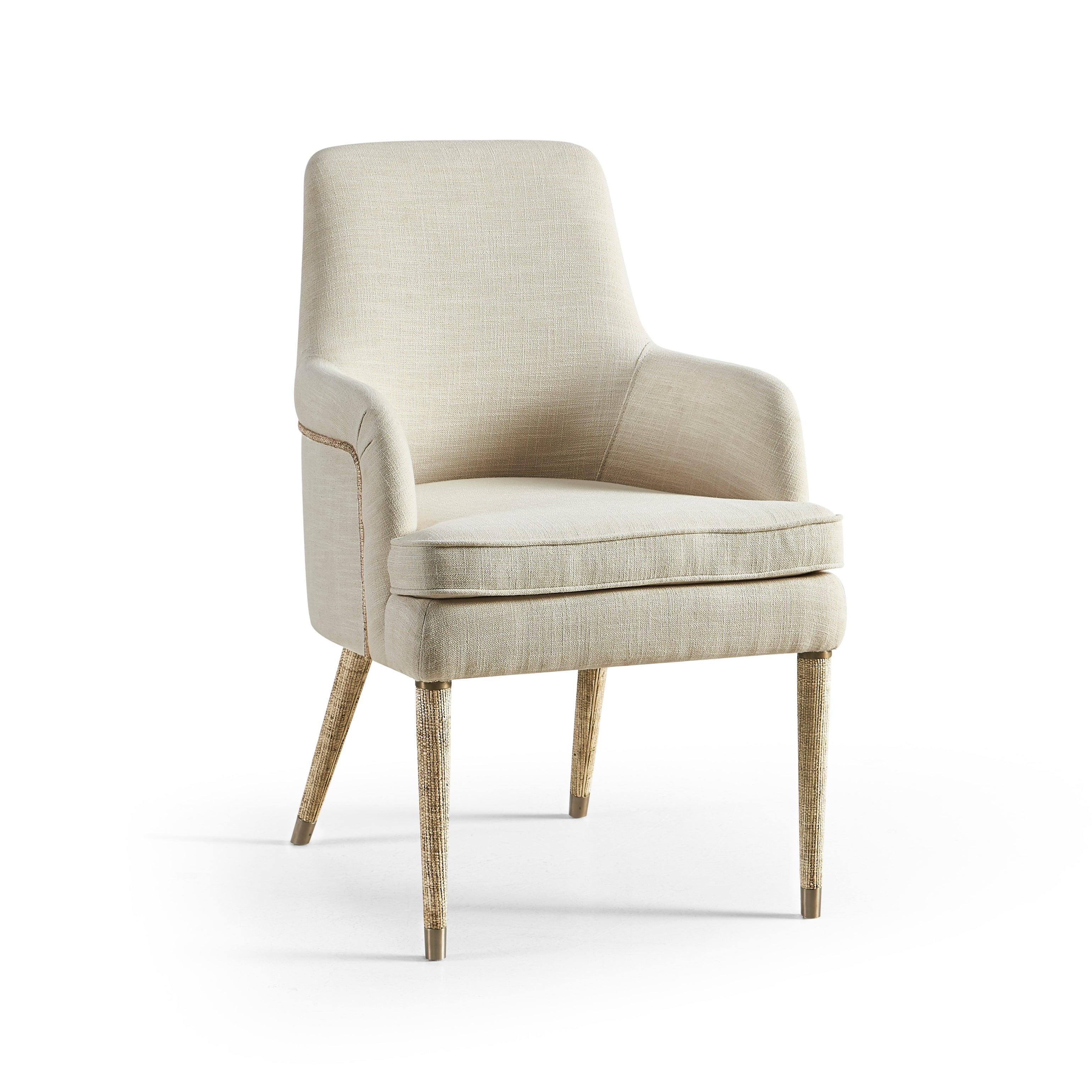 Water Shoal Linen & Grass Cloth Host Chair - Frankwebs