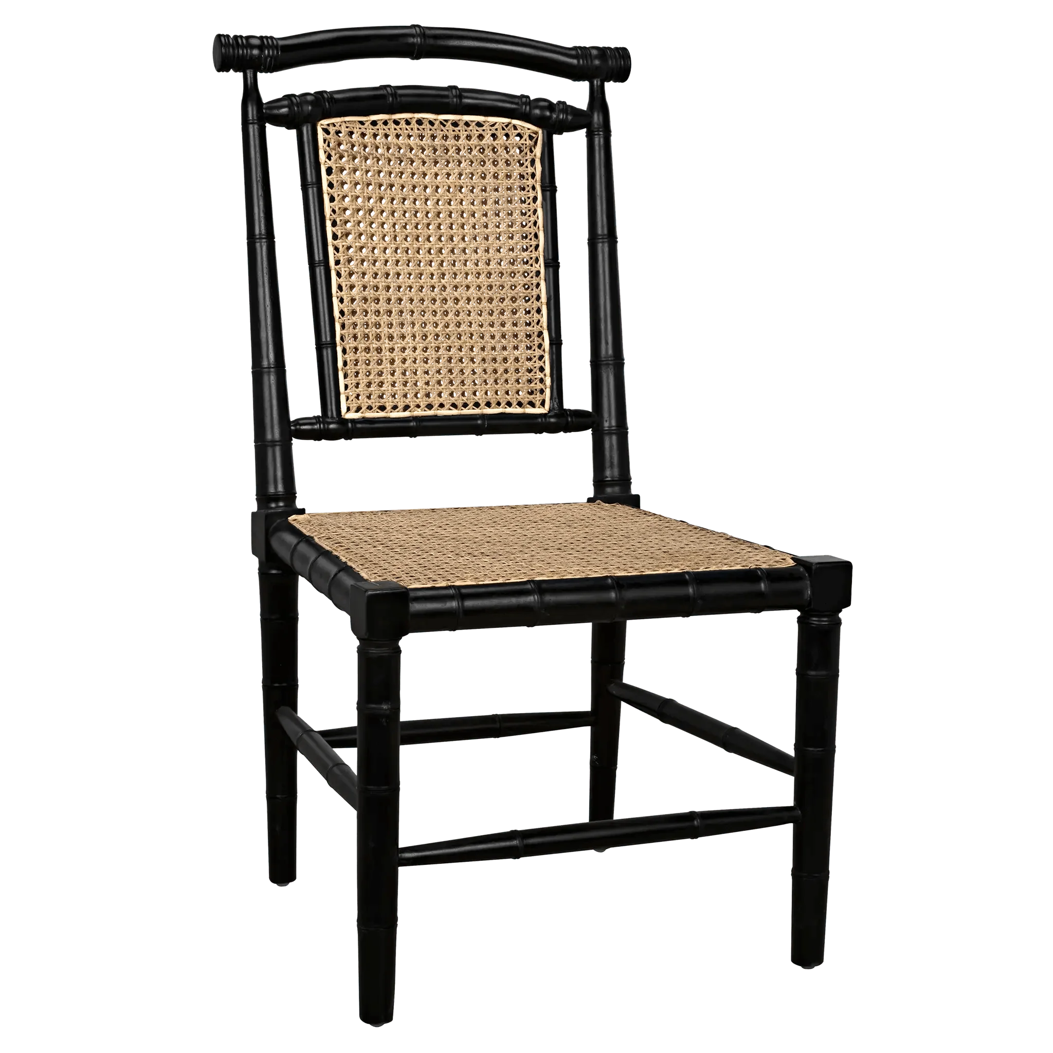 Colonial Bamboo Side Chair, Hand Rubbed Black - Frankwebs