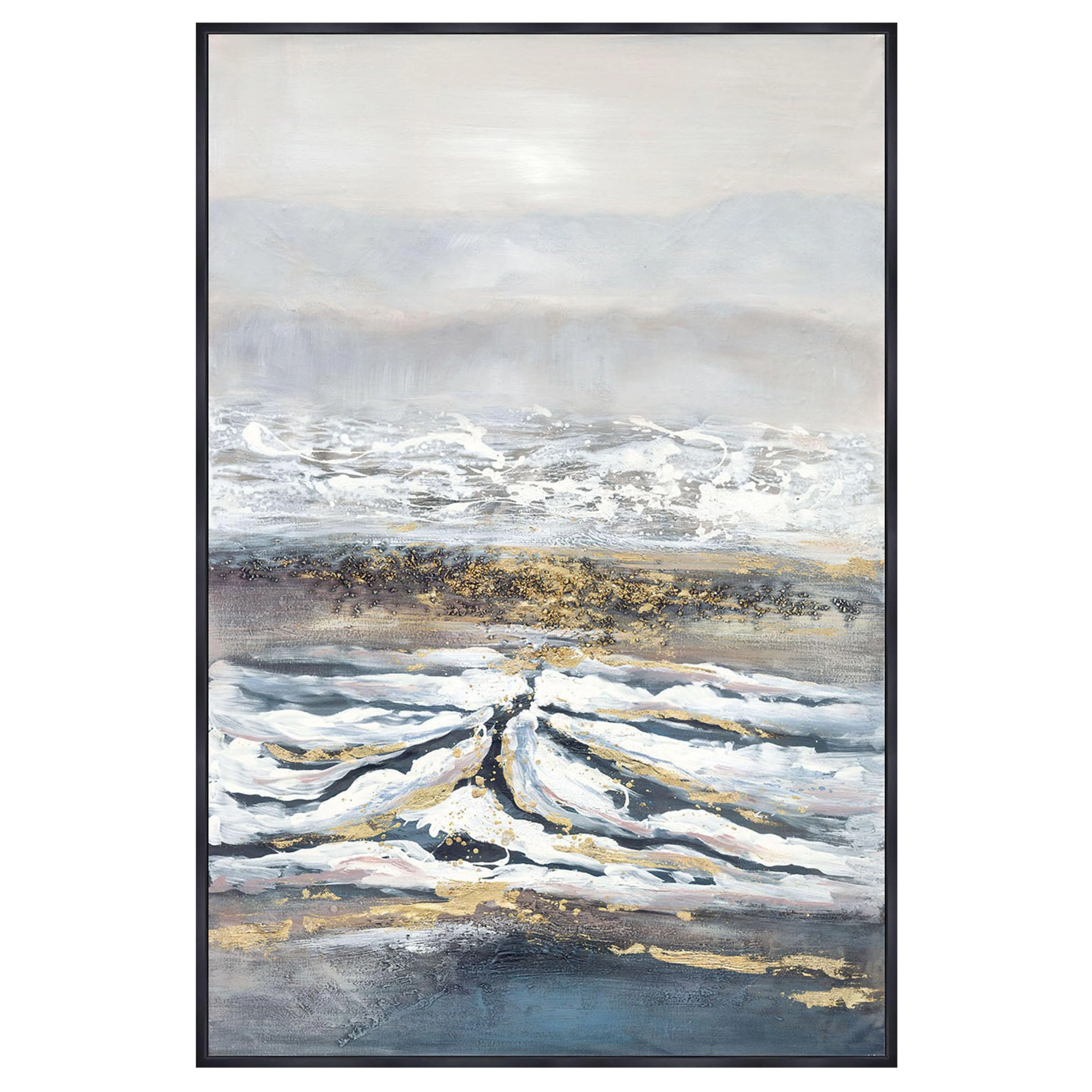 40x60  Hand Painted Canvas, Gray/gold - Frankwebs