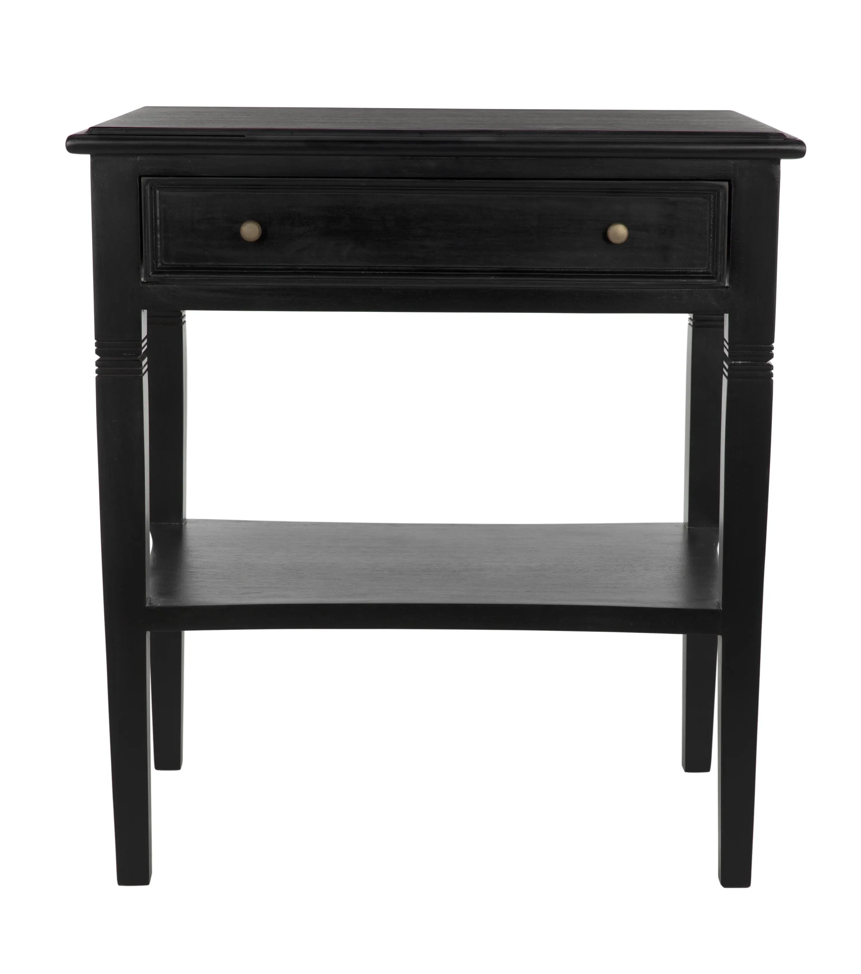 Oxford 1-Drawer Side Table, Hand Rubbed Black - Frankwebs