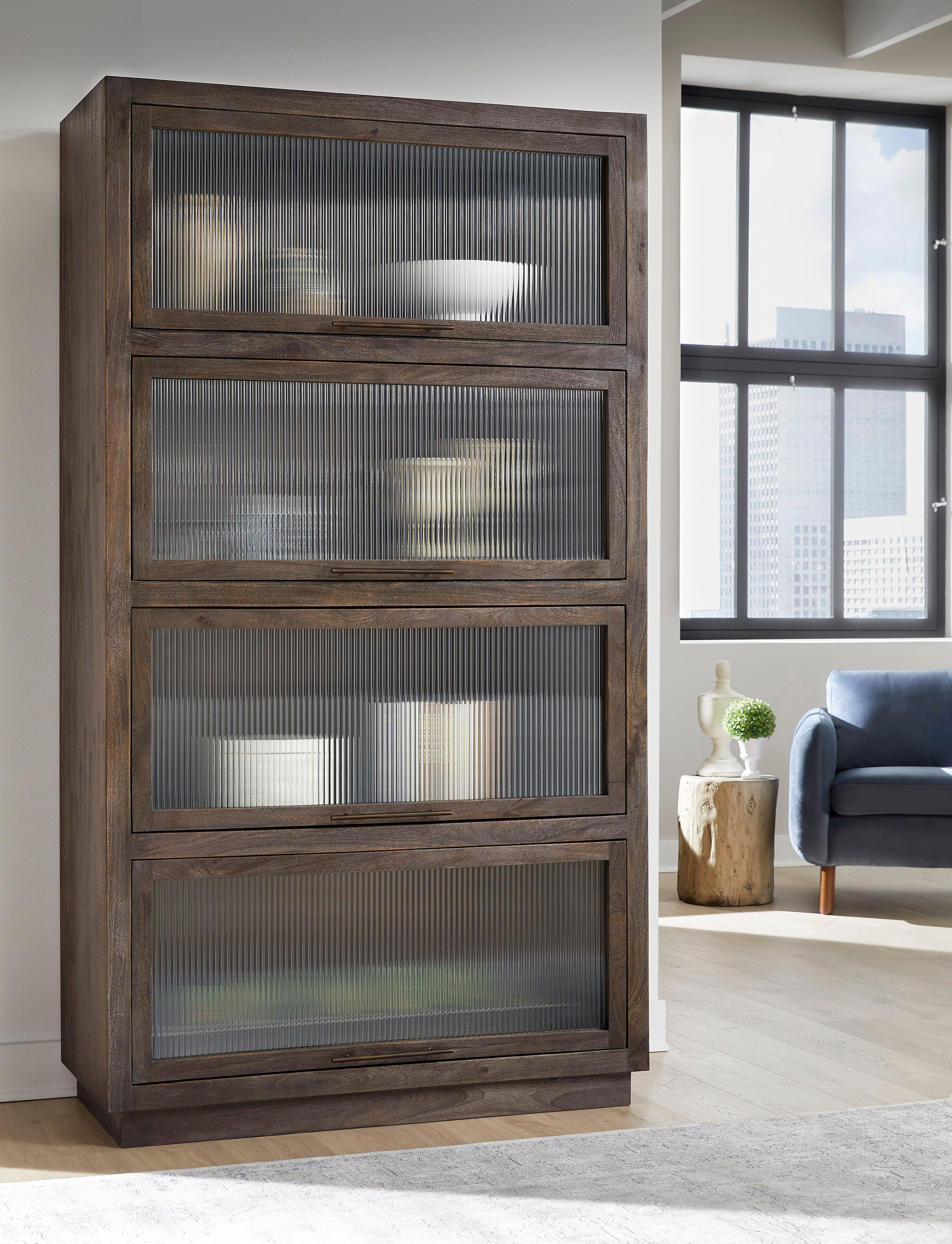 4-Door Reeded Glass Curio Cabinet - Frankwebs