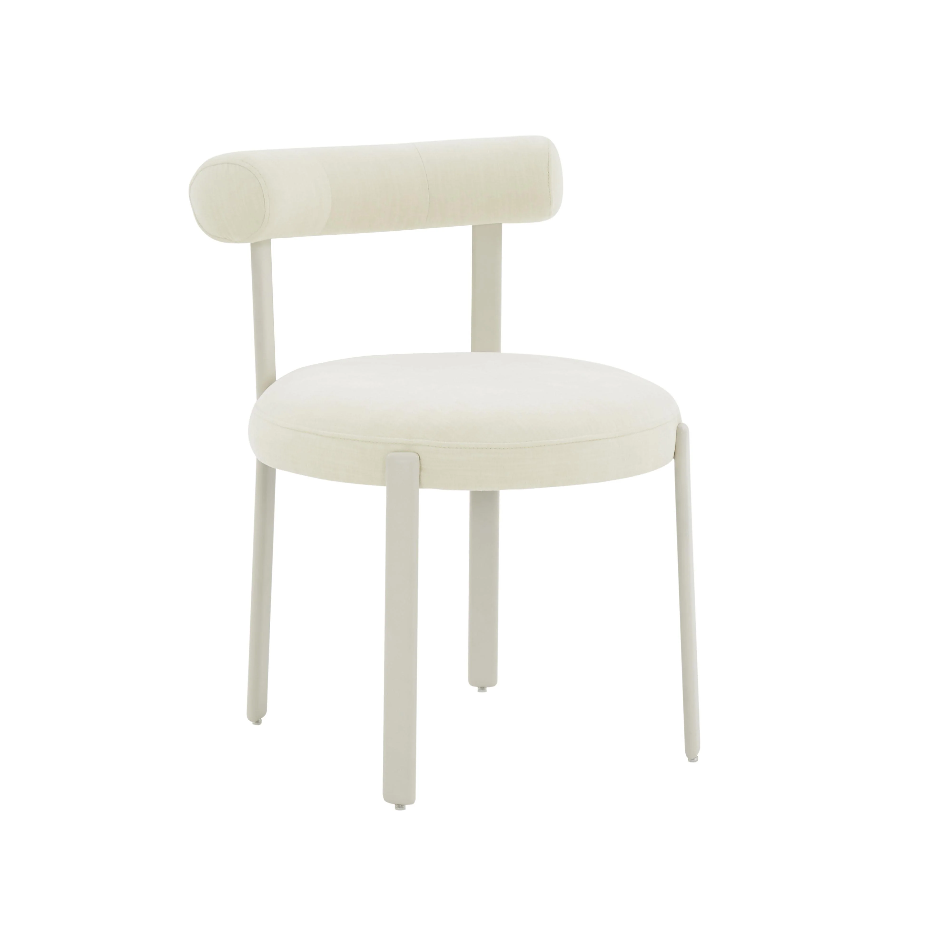 Margaret Cream Chenille Bolster Back Dining Chair - Frankwebs