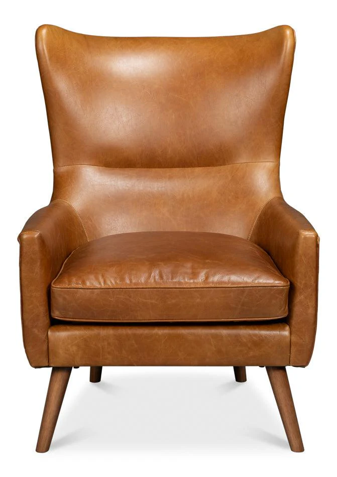 Patron Highback Leather Chair - Brown - Frankwebs