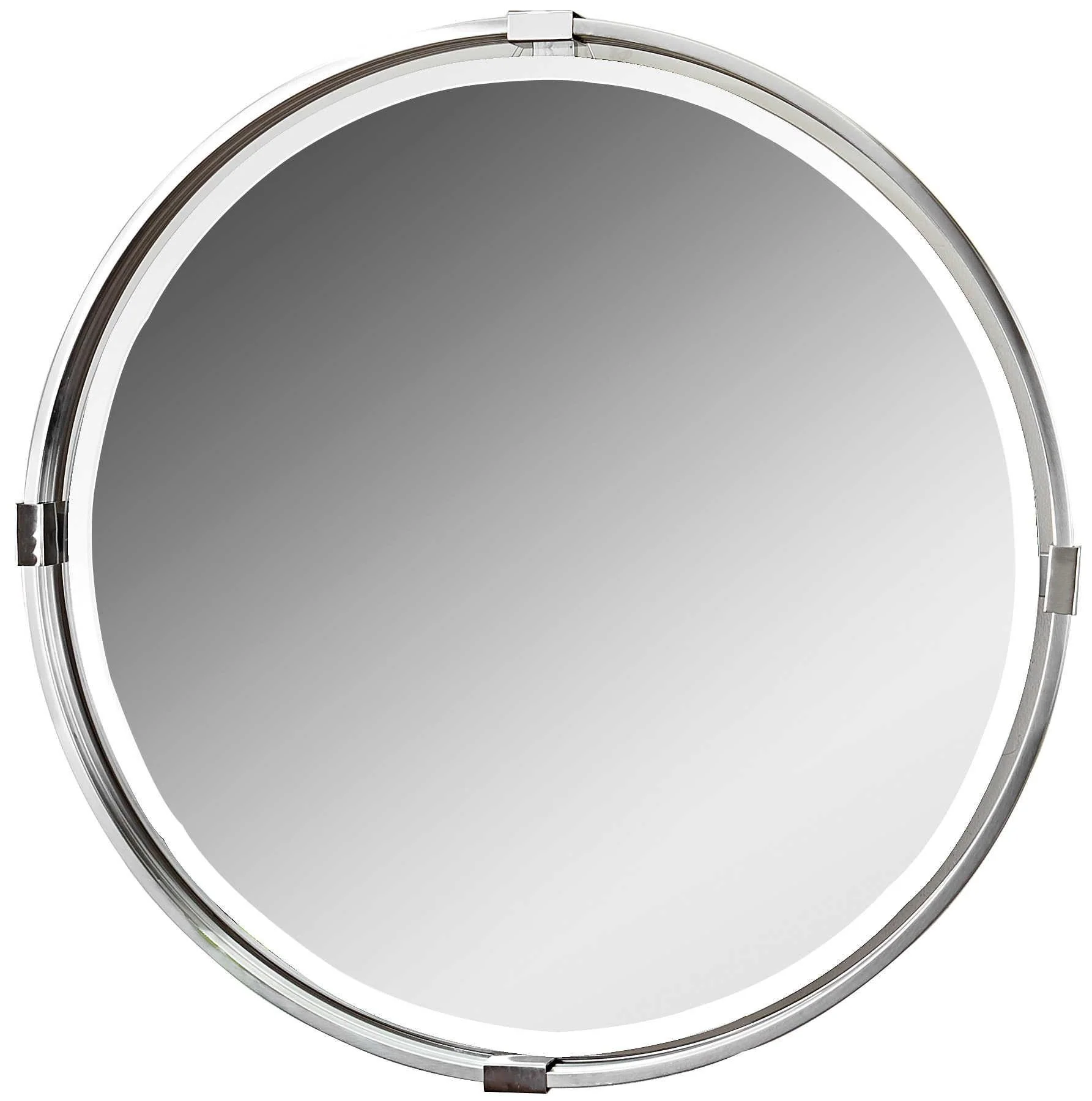 TAZLINA BRUSHED NICKEL ROUND MIRROR - Frankwebs