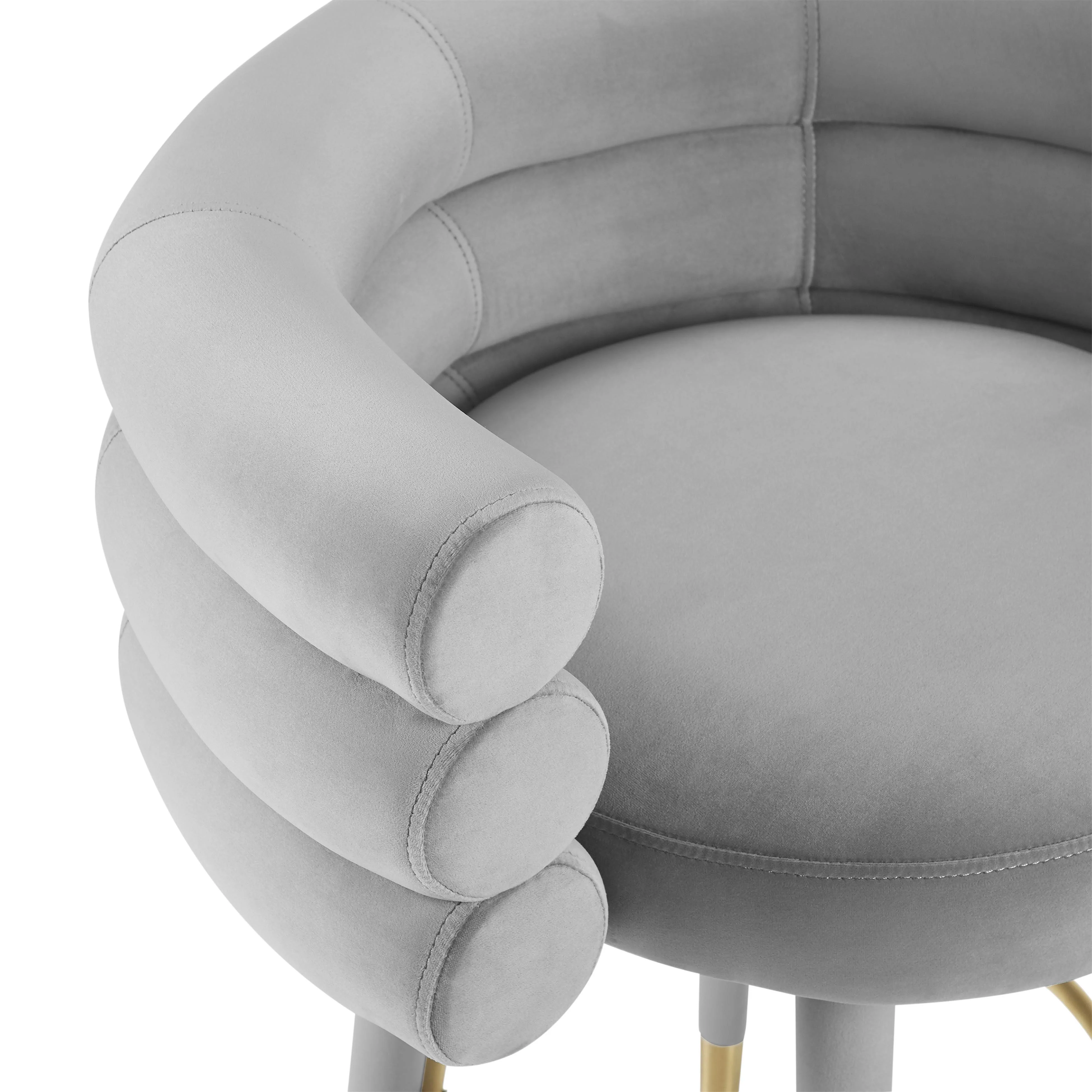 Betty Grey Velvet Barstool - Frankwebs