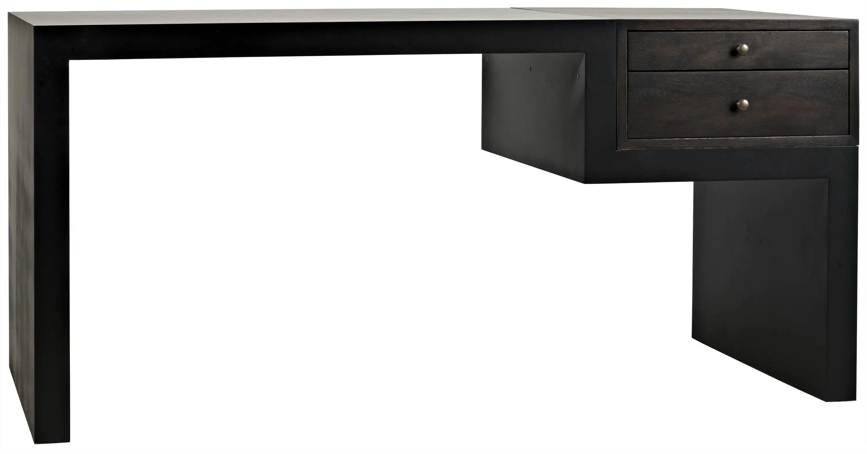 Alvaro Desk, Black Steel with Ebony Walnut - Frankwebs