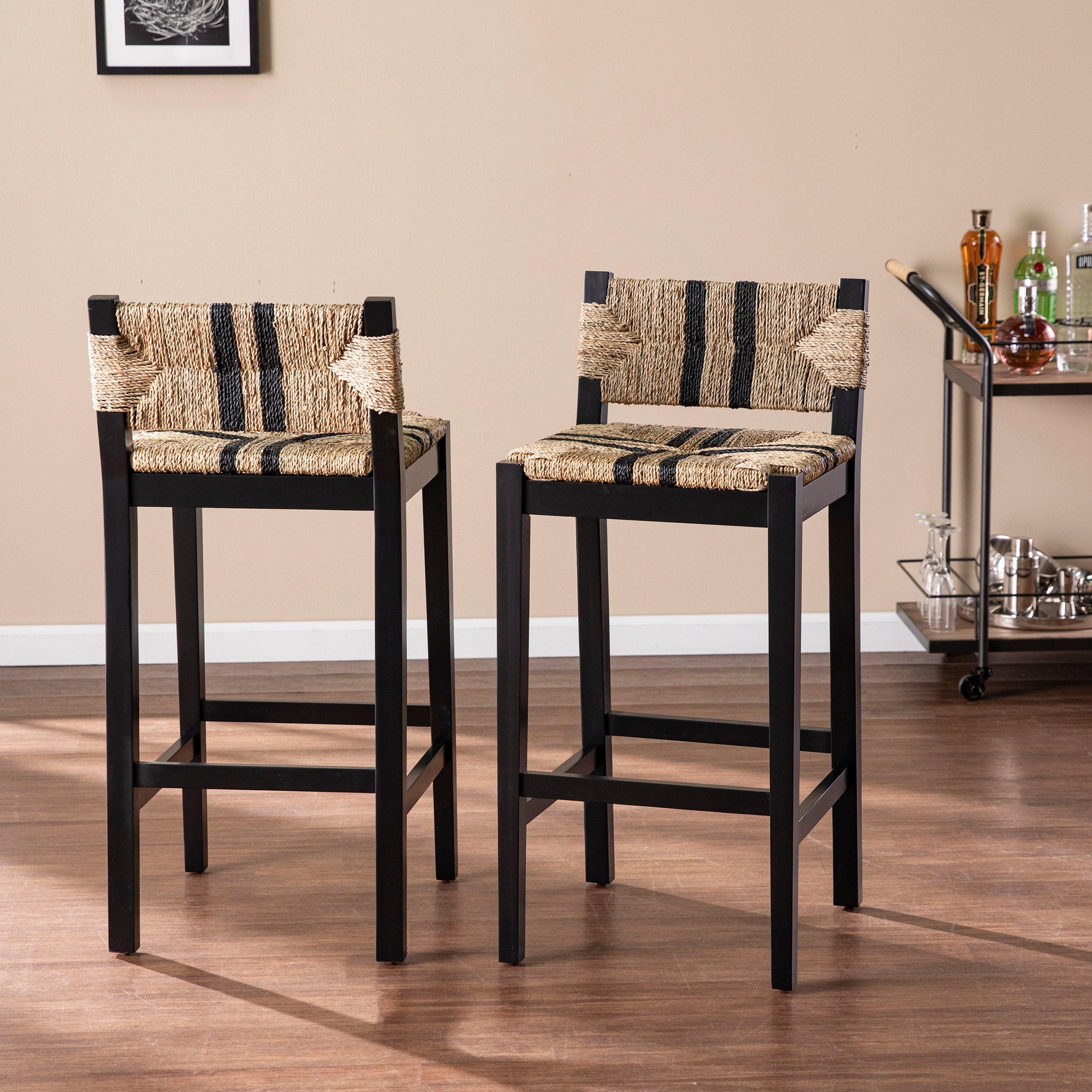 Gallacano Seagrass Barstools – 2pc Set - Frankwebs