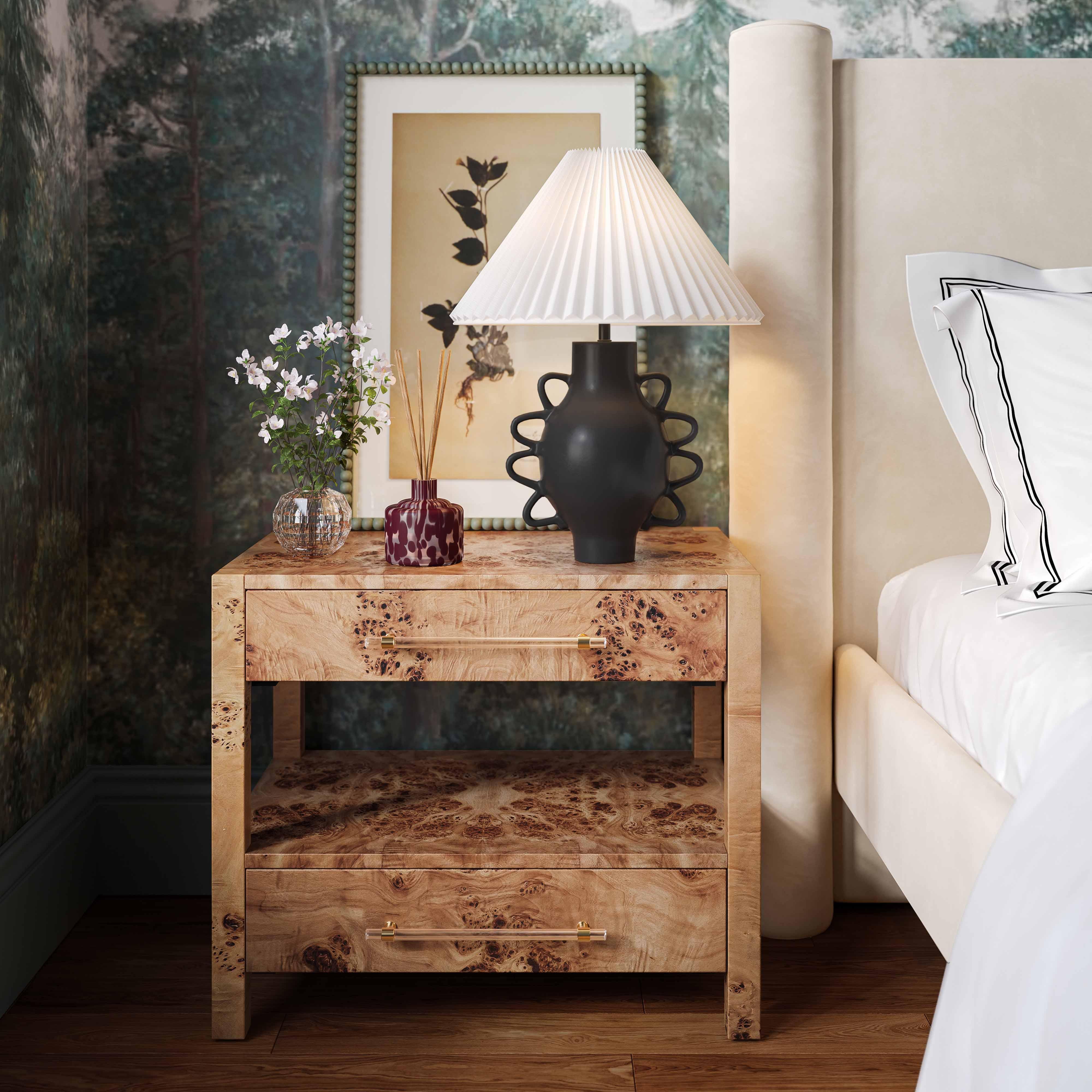 Hazza Black Pleated Table Lamp - Frankwebs