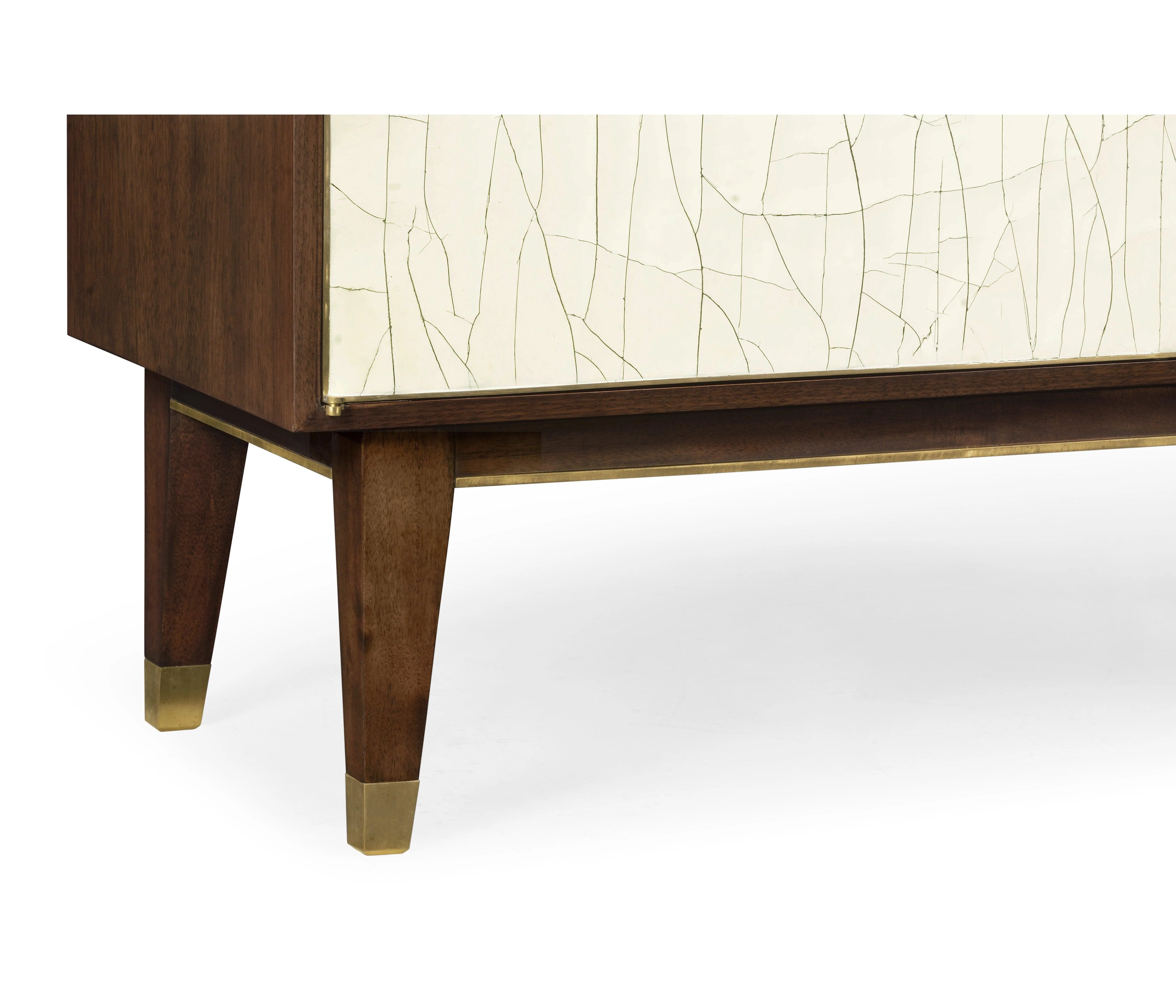 Eclectic Walnut and Crackle Lacquered Accent Cabinet - Frankwebs