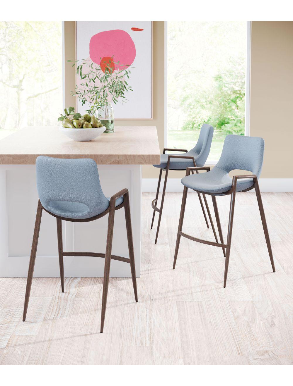 Desi Counter Chair (Set of 2) Gray & Walnut - Frankwebs