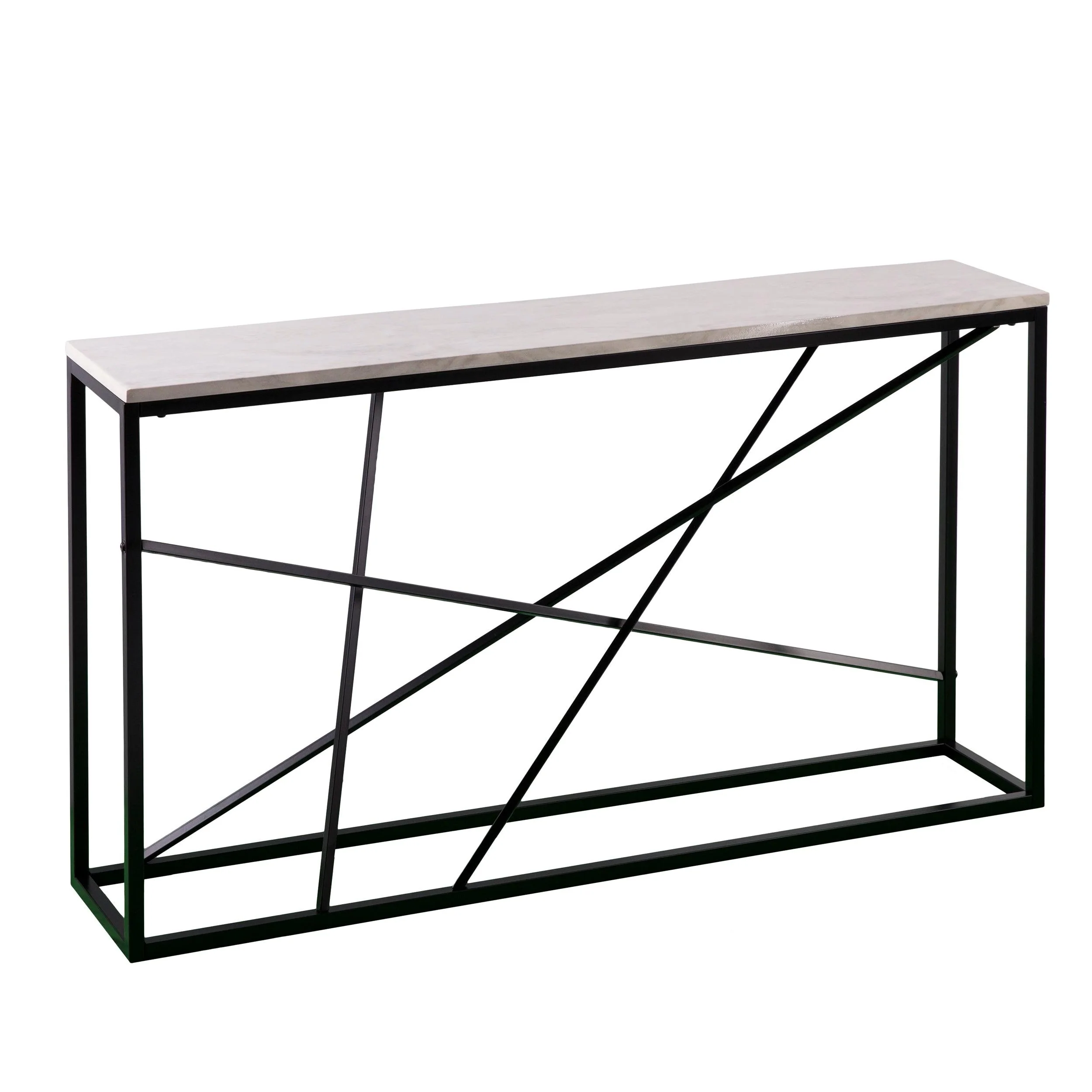 Arendal Faux Marble Console Table - Black - Frankwebs