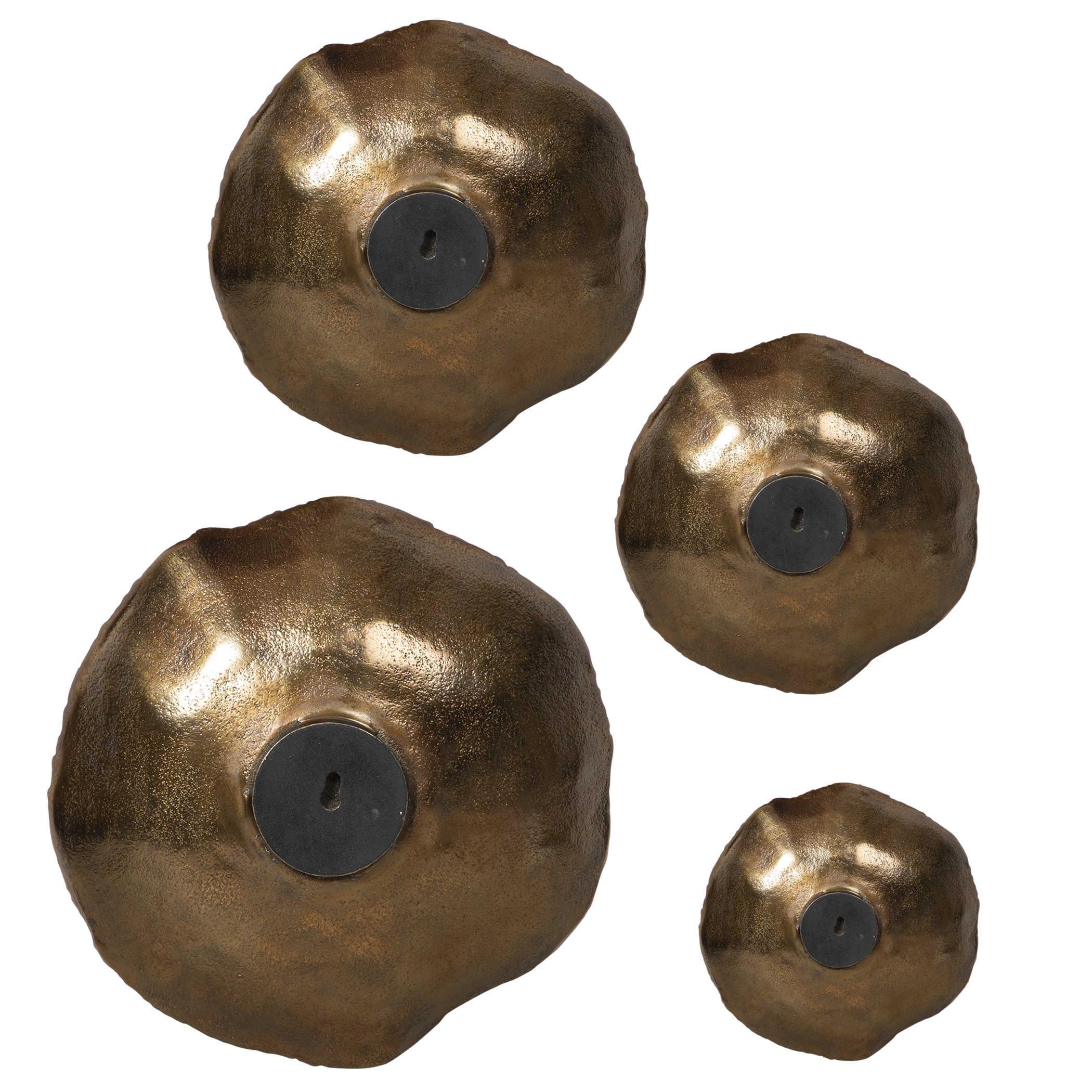 Lucky Coins Brass Wall Bowls, S/4 - Frankwebs
