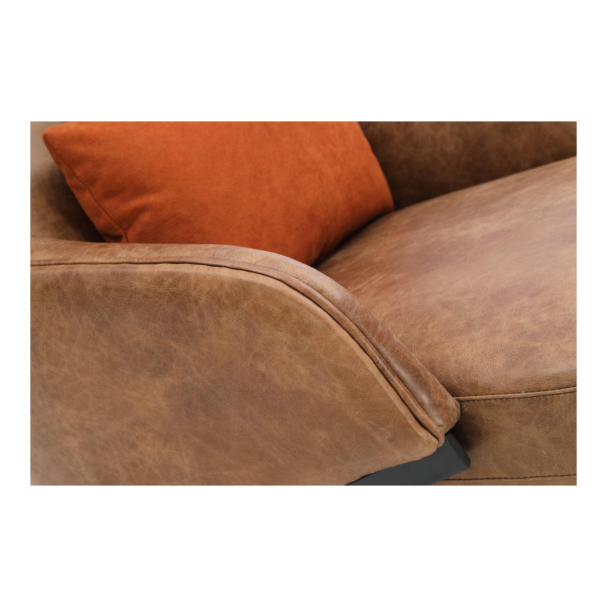 Amos Leather Accent Chair Open Road Brown Leather - Frankwebs