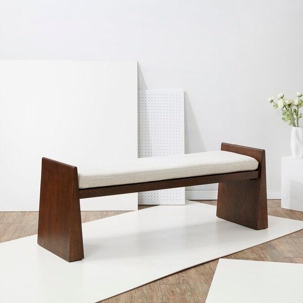 BLANCHETTE VELVET CUSHIONED WOOD BENCH - Frankwebs