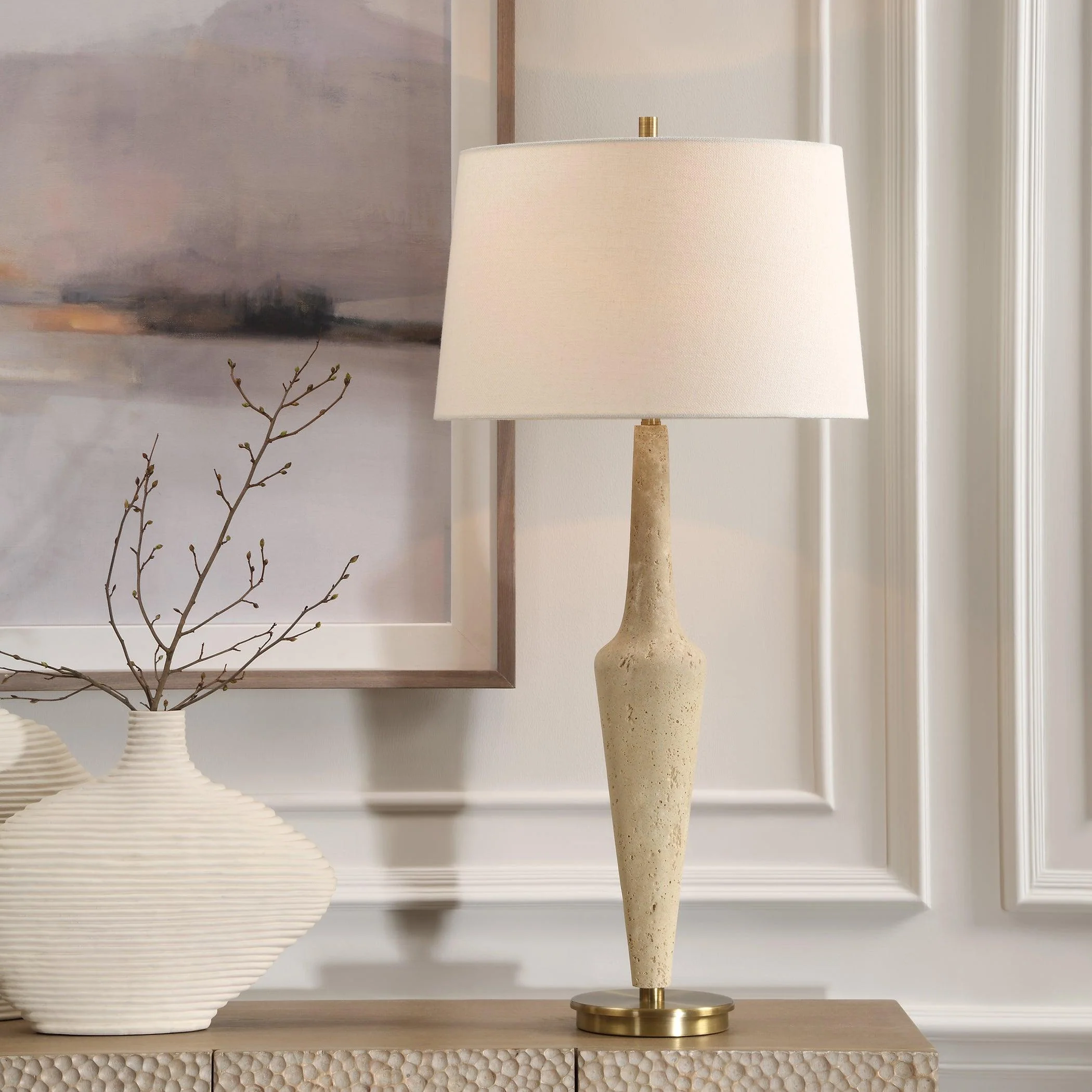 Juliet Travertine Table Lamp - Frankwebs