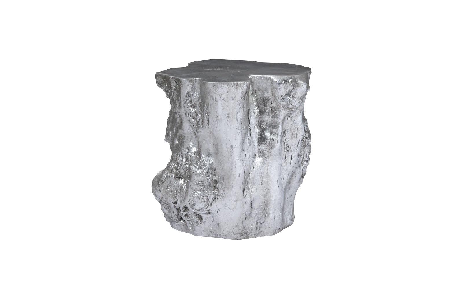 Log Side Table, Silver Leaf - Frankwebs